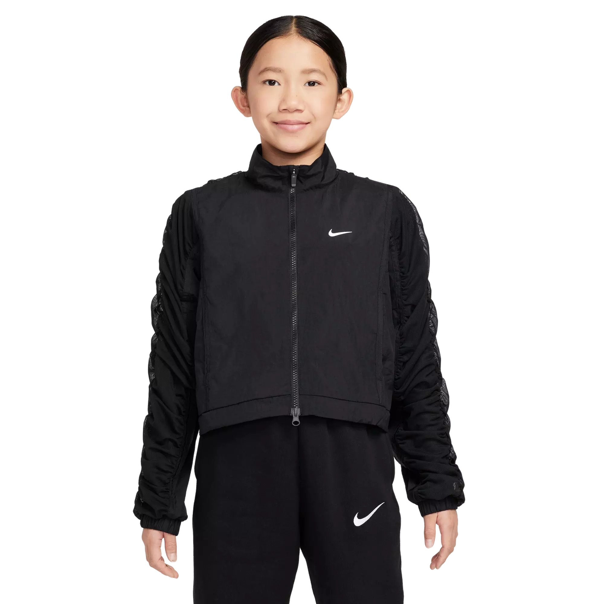Nike Big Girls' Sportswear Woven Jacket - Black - BLACK