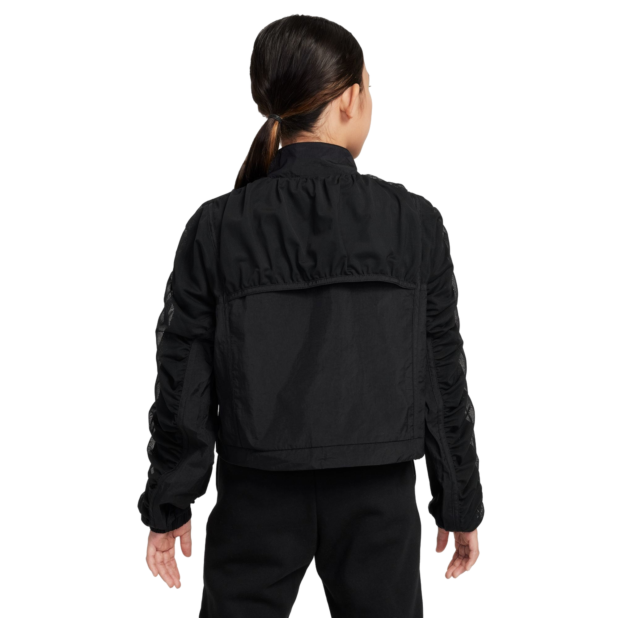 Nike Big Girls' Sportswear Woven Jacket - Black - BLACK Thumbnail View 2