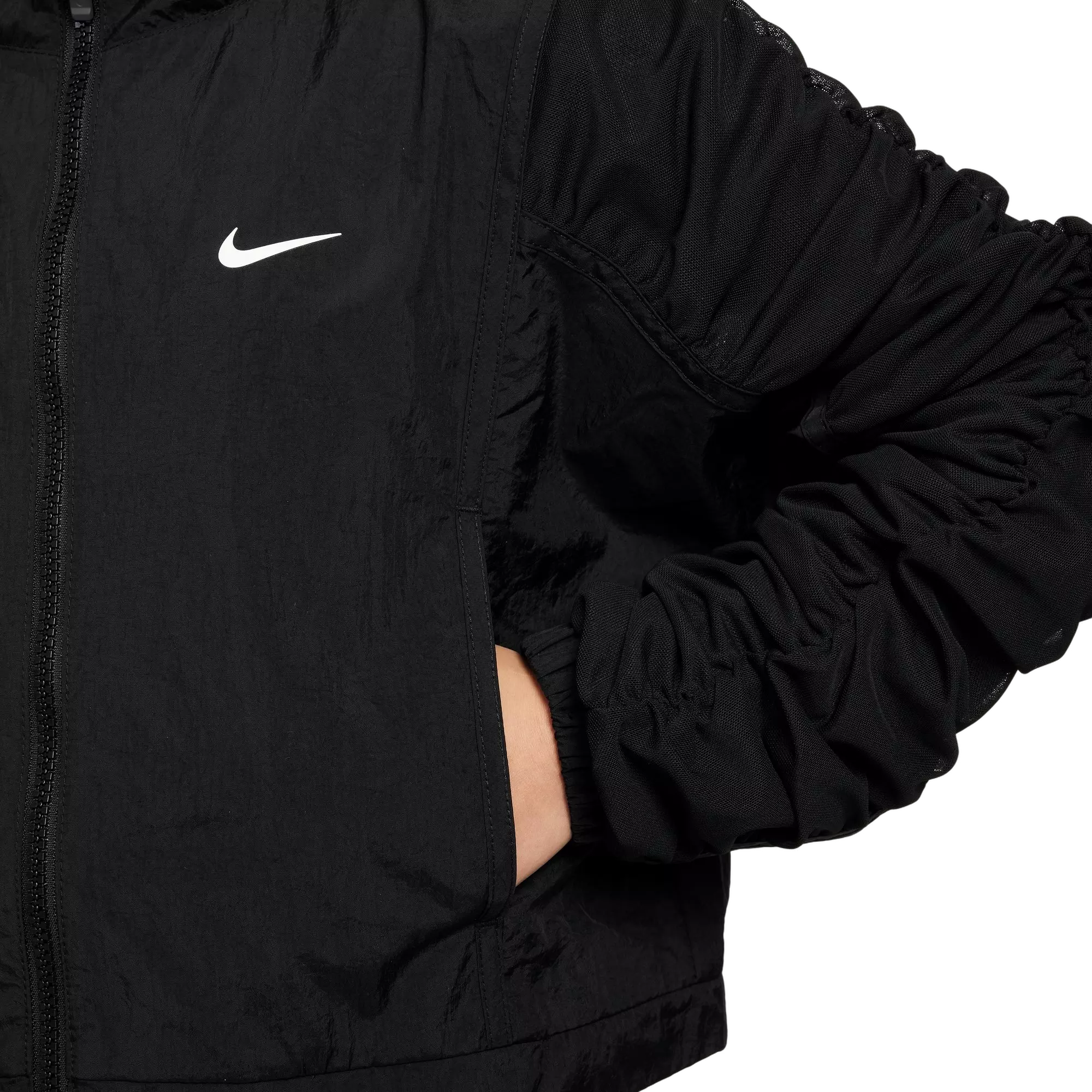 Nike Big Girls' Sportswear Woven Jacket - Black - BLACK