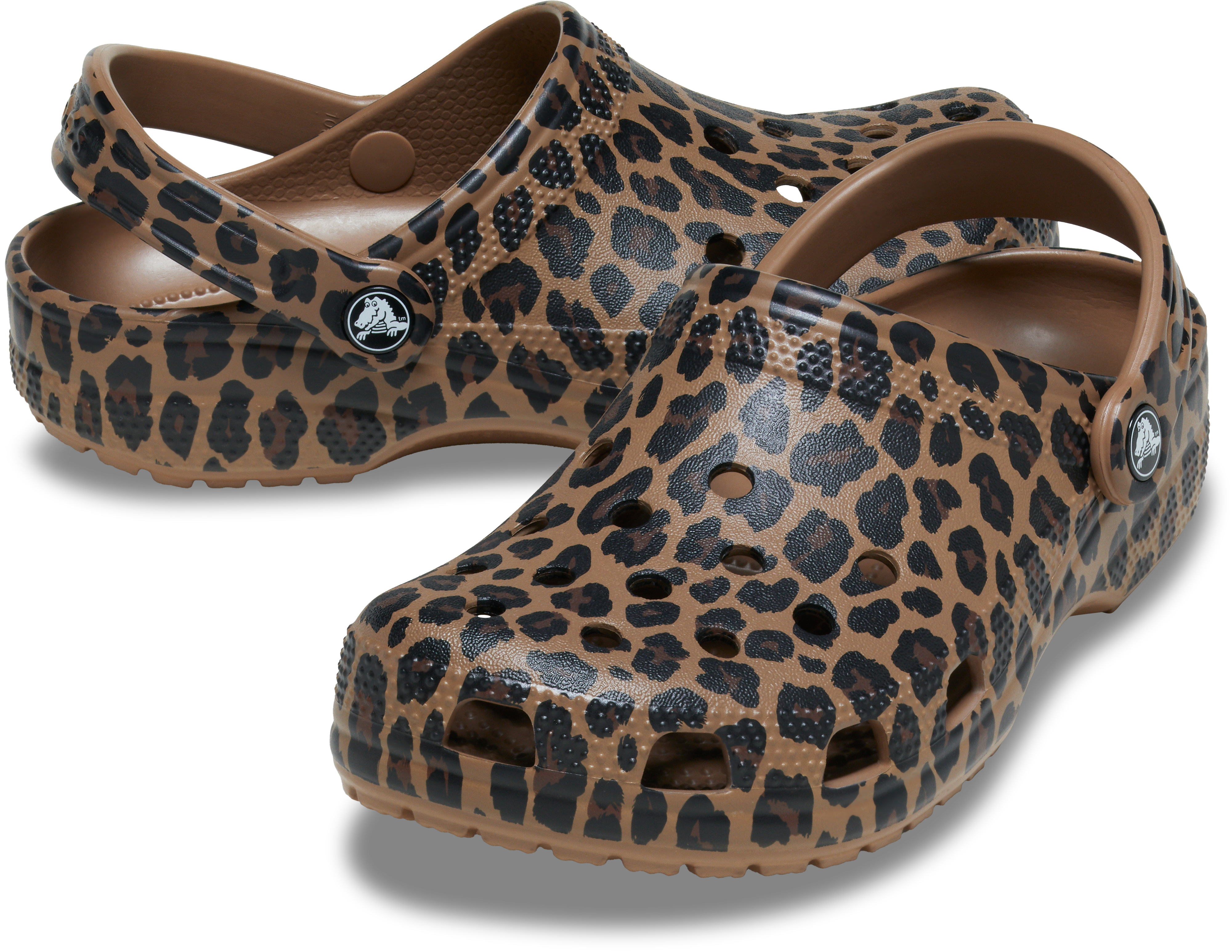 Crocs Classic "Leopard Print" Women's Clog - BLACK/BROWN Thumbnail View 5