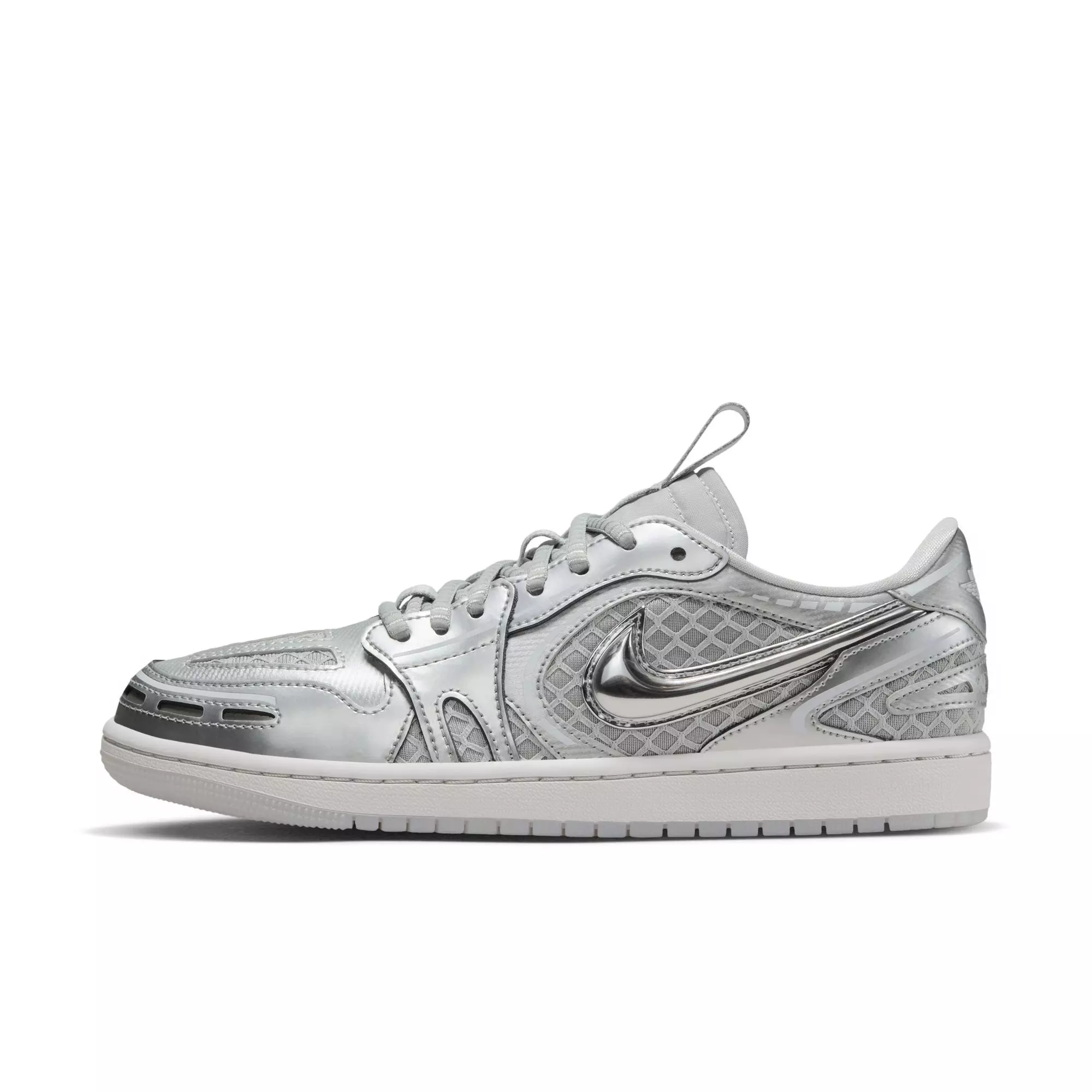 Jordan 1 Low Method of Make "Neutral Grey/Metallic Silver/White" Women's Shoe - SILVER