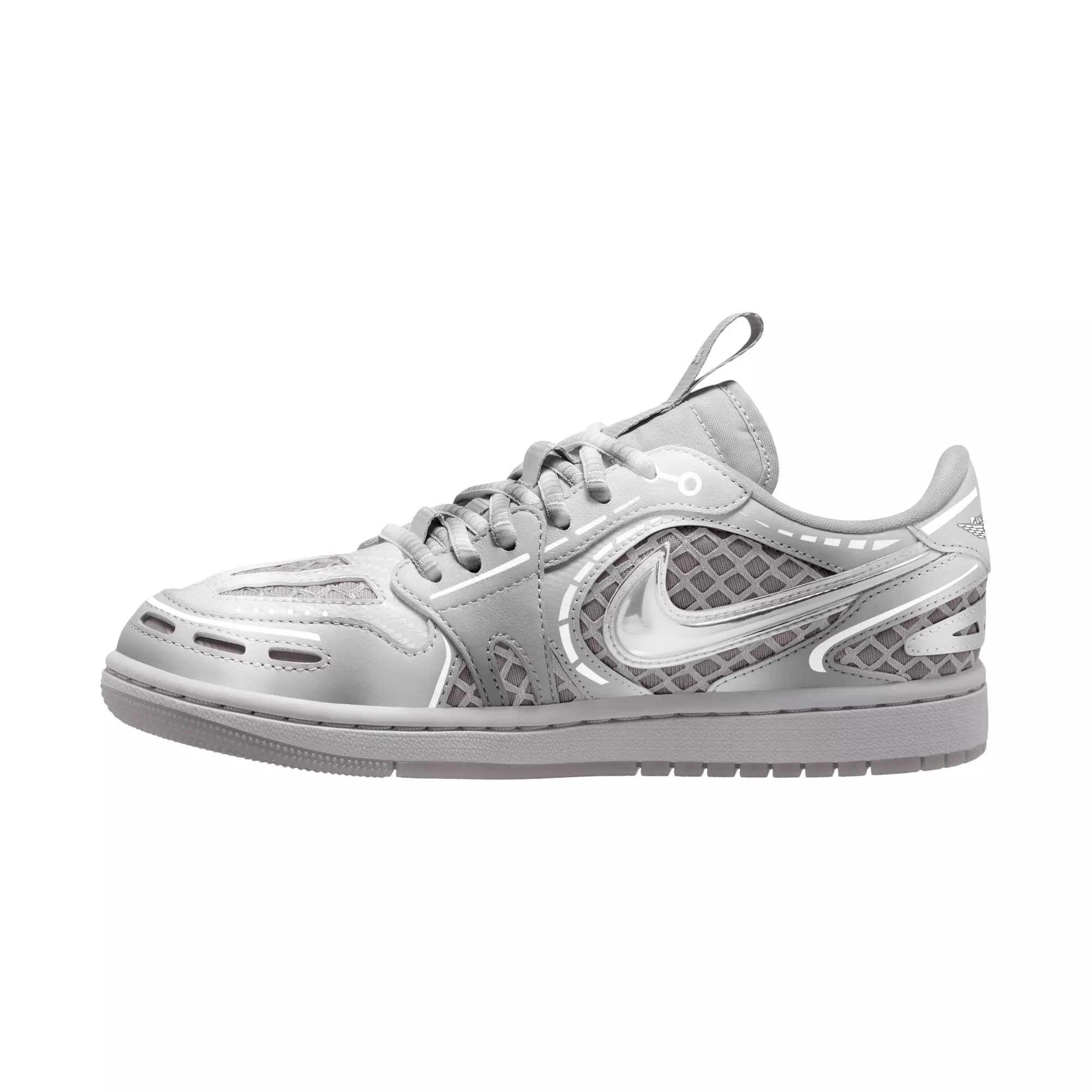 Jordan 1 Low Method of Make "Neutral Grey/Metallic Silver/White" Women's Shoe - SILVER
