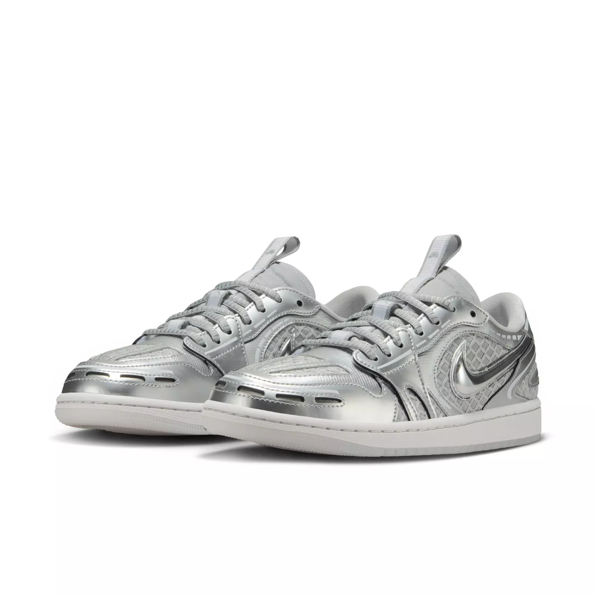 Jordan 1 Low Method of Make "Neutral Grey/Metallic Silver/White" Women's Shoe - SILVER