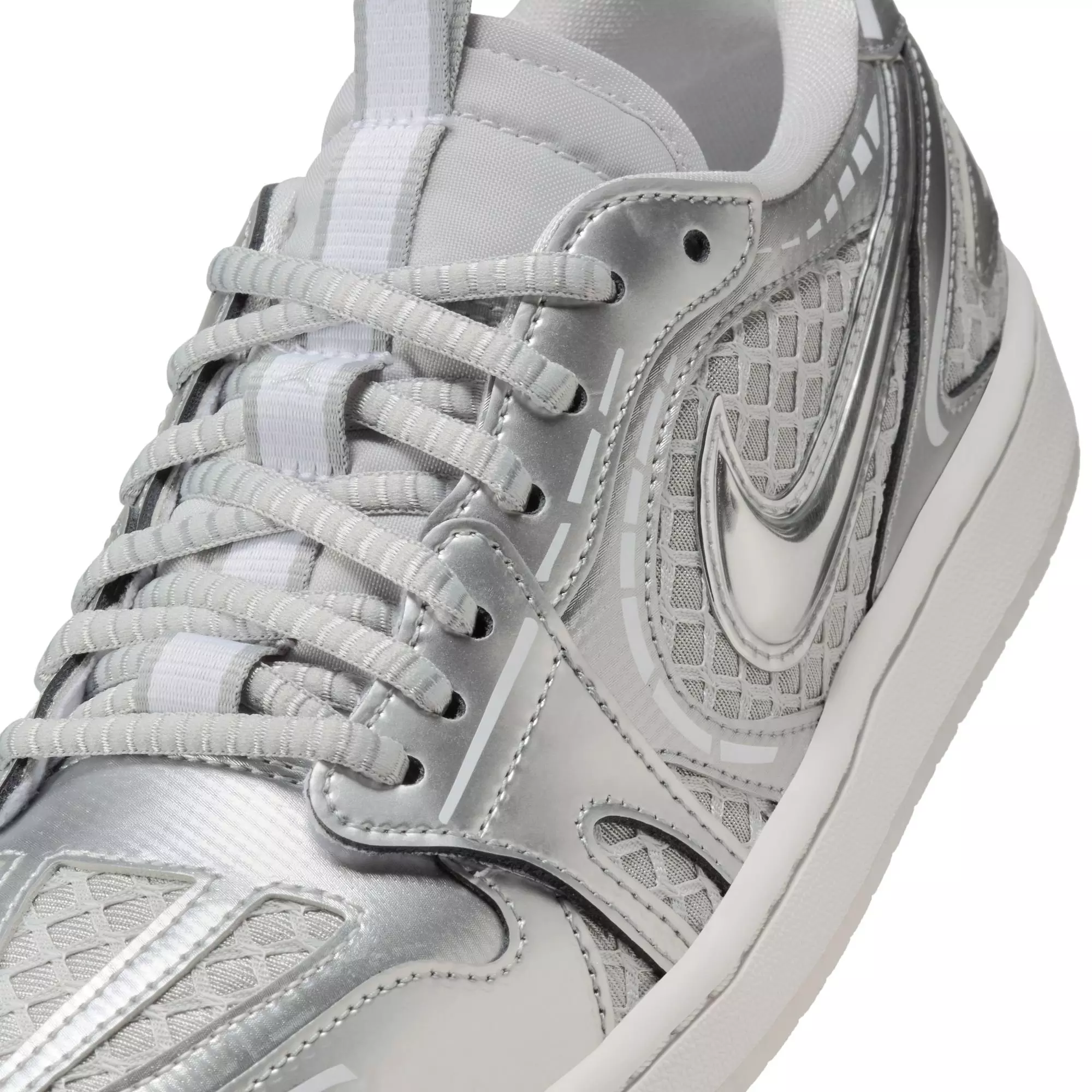 Jordan 1 Low Method of Make "Neutral Grey/Metallic Silver/White" Women's Shoe - SILVER