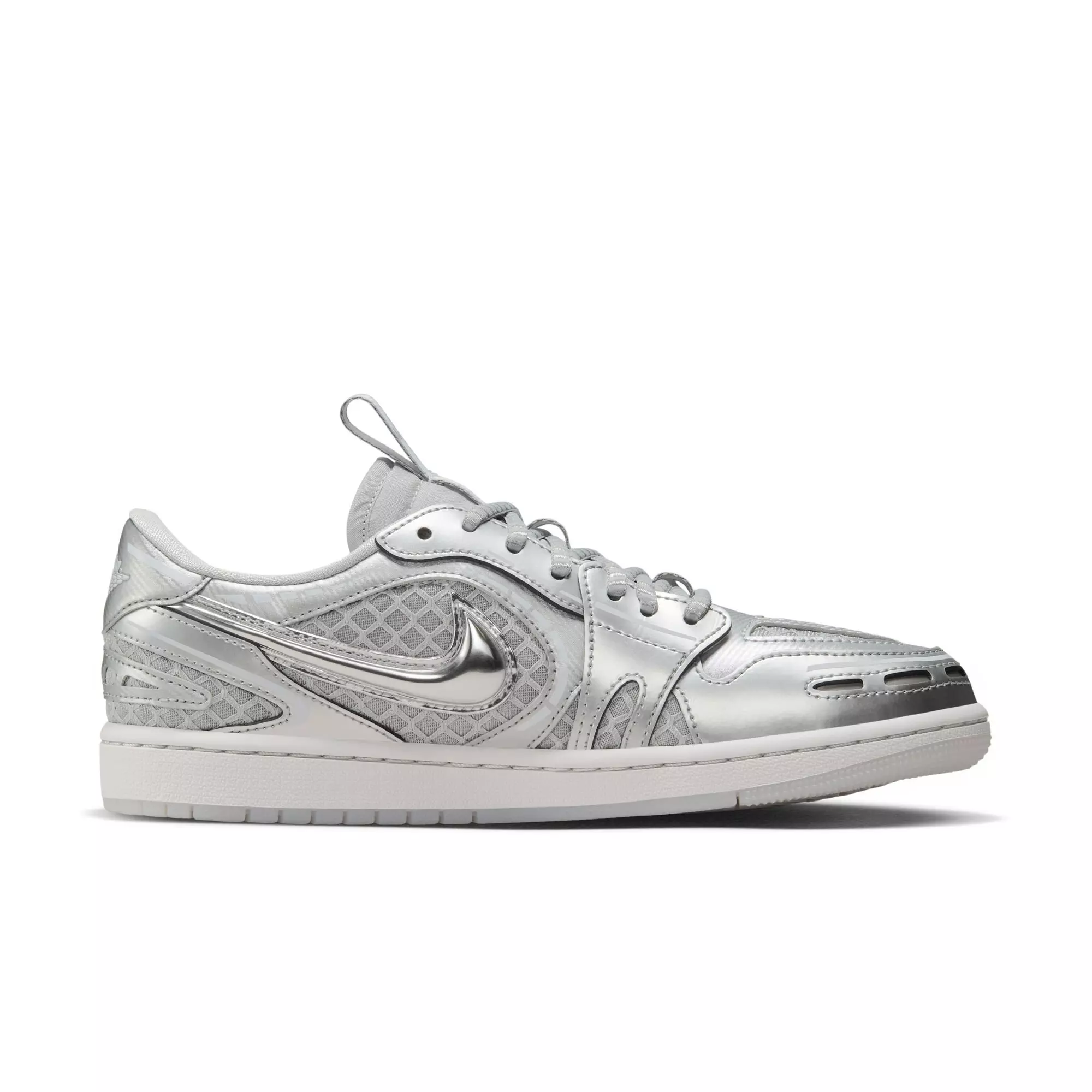 Jordan 1 Low Method of Make "Neutral Grey/Metallic Silver/White" Women's Shoe - SILVER