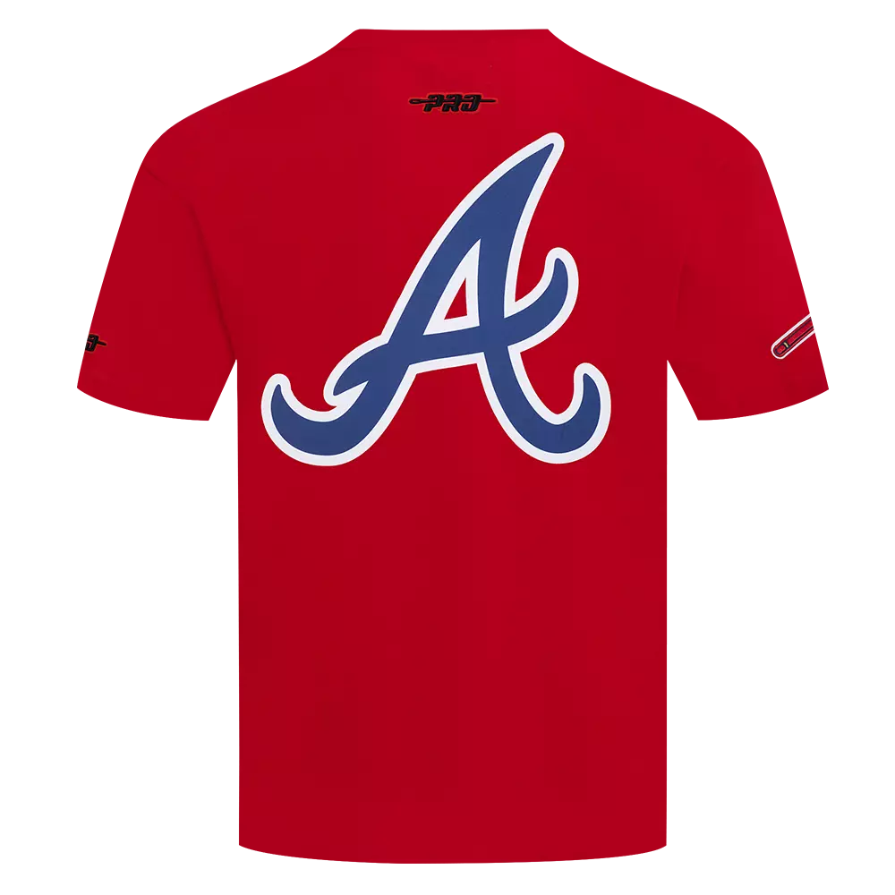 Pro Standard Men's Atlanta Braves License Plate Short Sleeve Tee-Red - RED