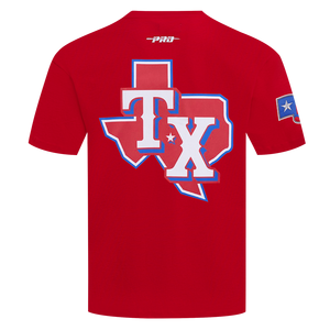 Pro Standard Men's Texas Rangers License Plate Short Sleeve Tee-Red