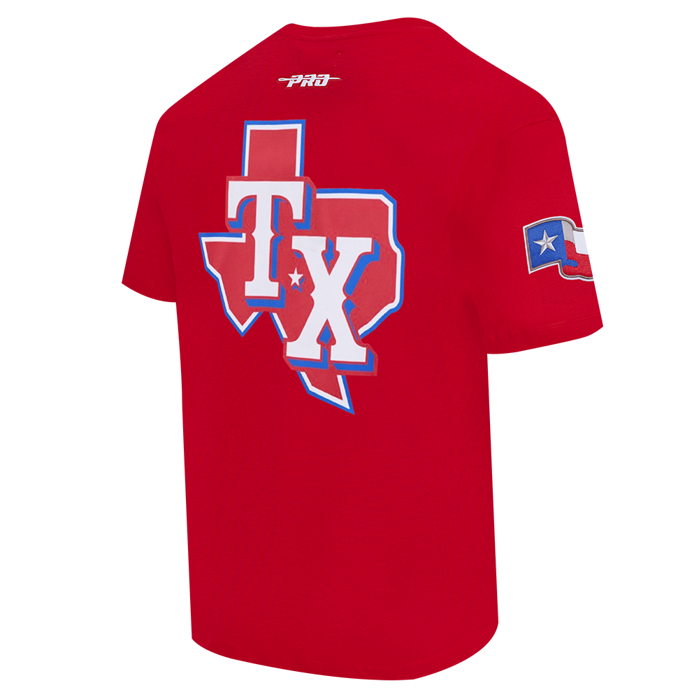 Pro Standard Men's Texas Rangers License Plate Short Sleeve Tee-Red - RED Thumbnail View 4