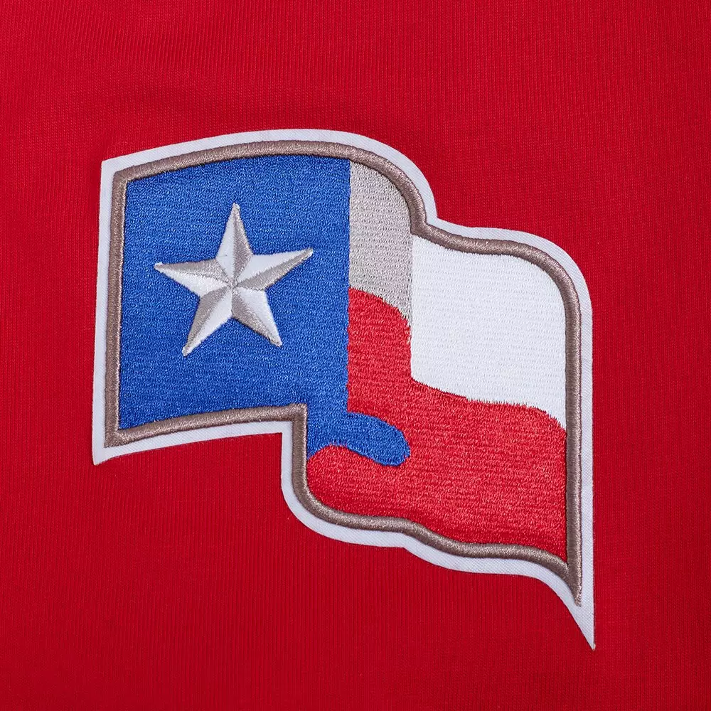 Pro Standard Men's Texas Rangers License Plate Short Sleeve Tee-Red - RED