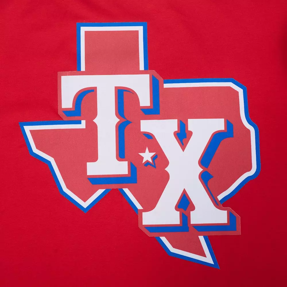 Pro Standard Men's Texas Rangers License Plate Short Sleeve Tee-Red - RED