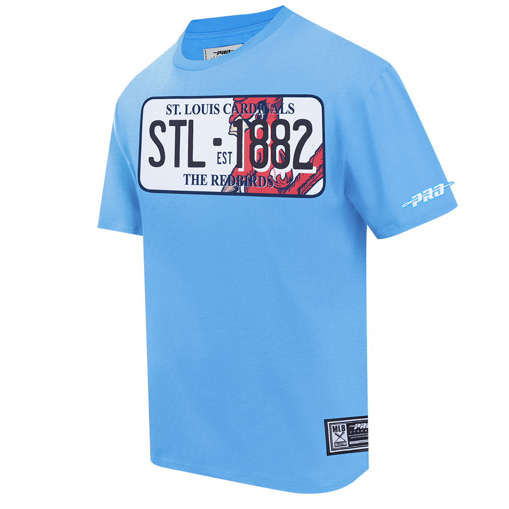 Pro Standard Men's St. Louis Cardinals License Plate Short Sleeve Tee-Light Blue - LT BLUE Thumbnail View 3