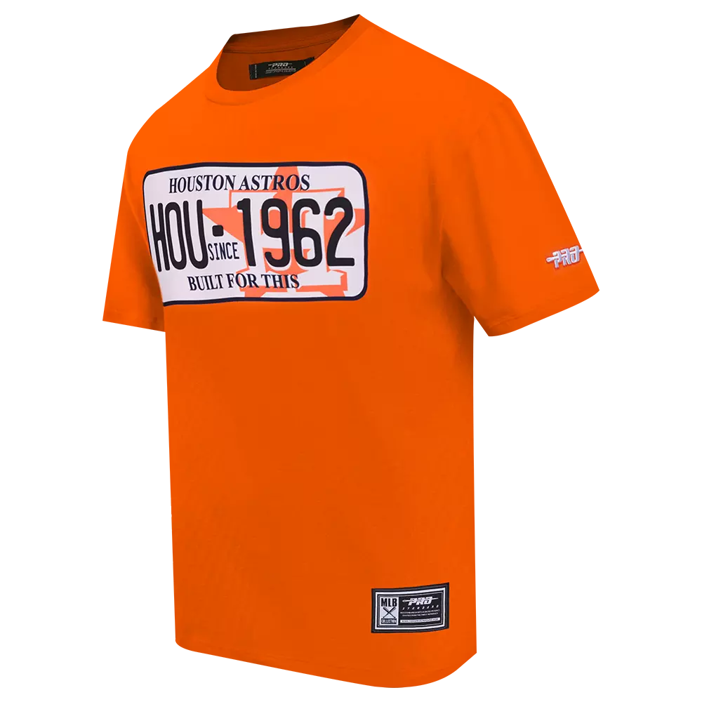 Pro Standard Houston Astros License Plate Short Sleeve Tee-Orange - ORANGE