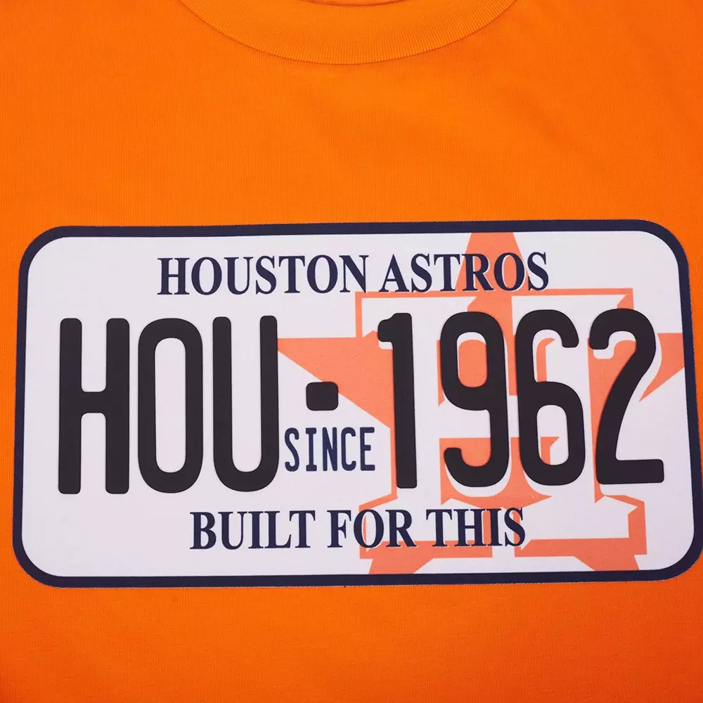 Pro Standard Houston Astros License Plate Short Sleeve Tee-Orange - ORANGE