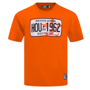 Pro Standard Houston Astros License Plate Short Sleeve Tee-Orange