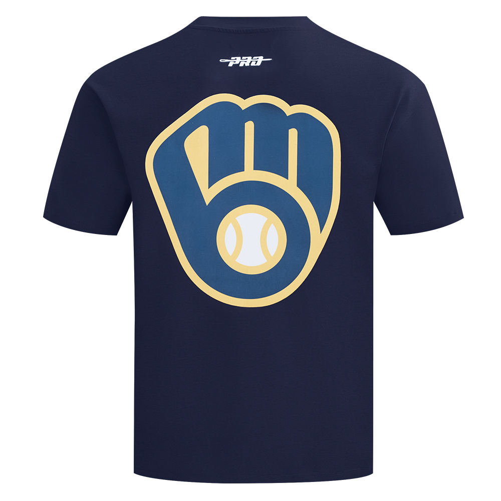Pro Standard Milwaukee Brewers License Plate Short Sleeve Tee-Navy - NAVY Thumbnail View 2