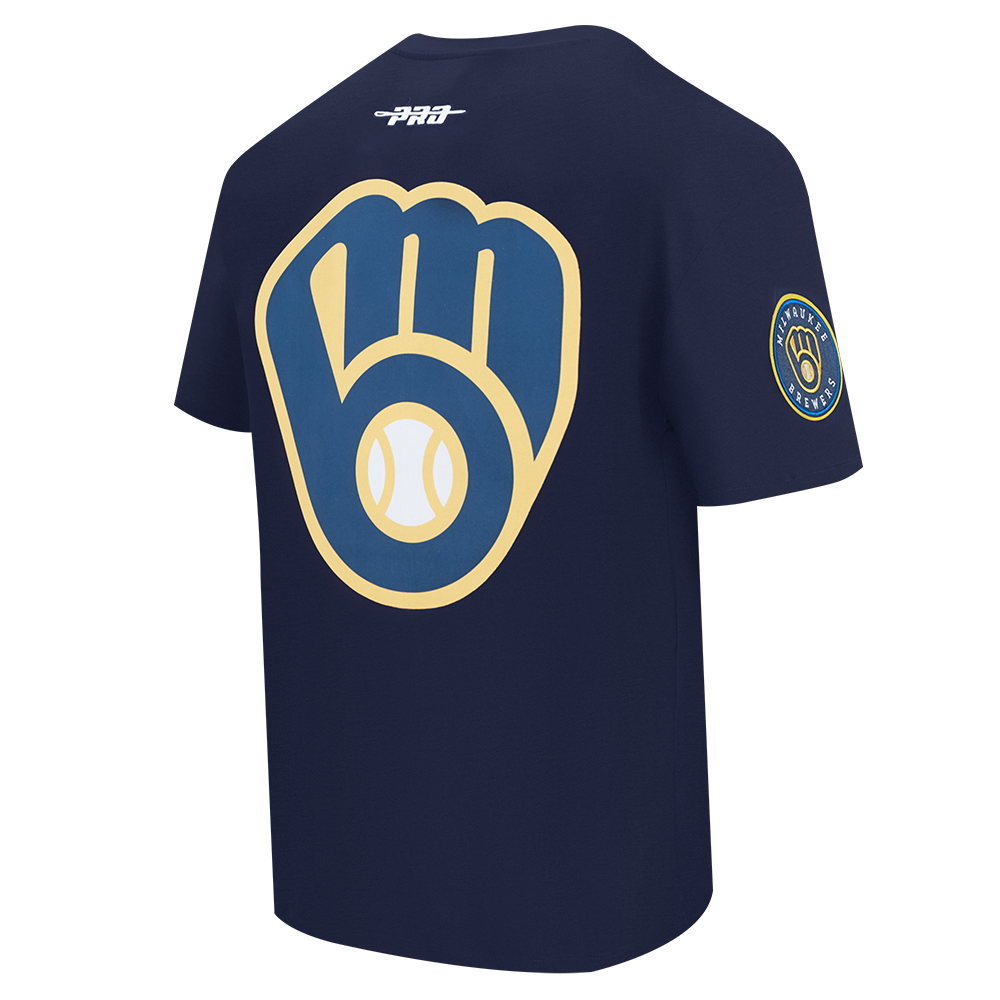 Pro Standard Milwaukee Brewers License Plate Short Sleeve Tee-Navy - NAVY Thumbnail View 4