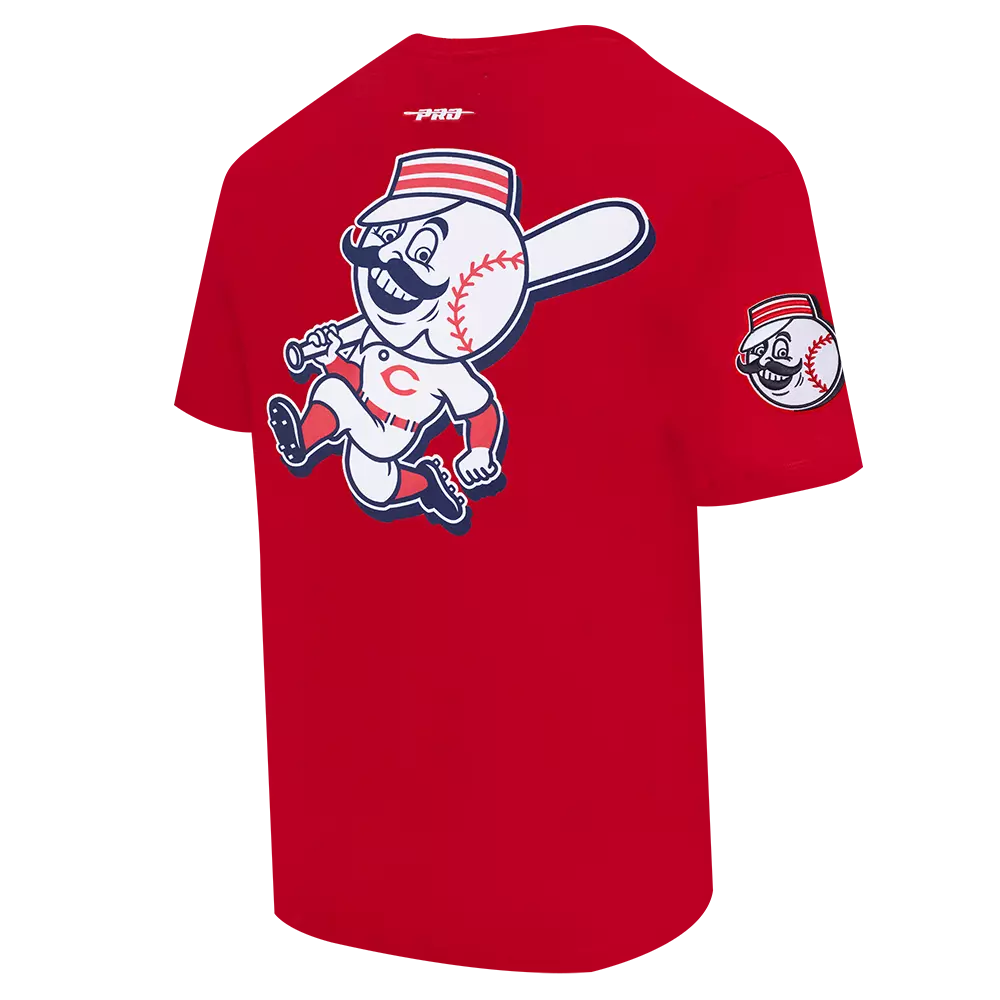 Pro Standard Men's Cincinnati Reds License Plate Short Sleeve Tee-Red - RED