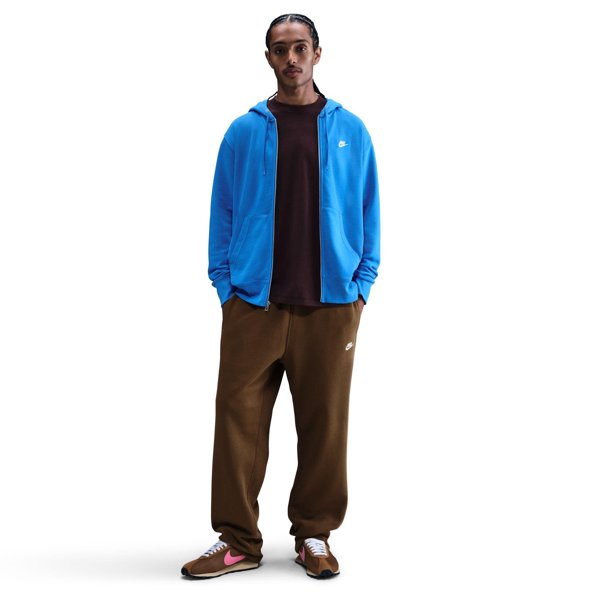 Nike Men's Club Open Hem Brushed Fleece Pants - BROWN Thumbnail View 1