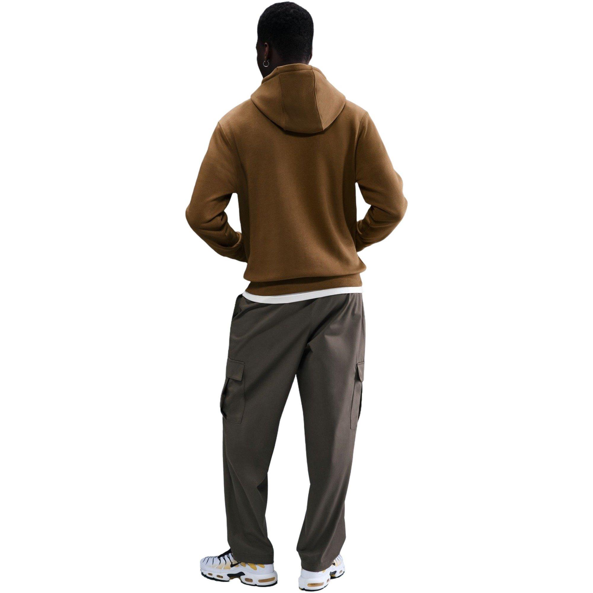 Nike Men's Club Fleece Pullover Hoodie - Brown - BROWN Thumbnail View 2
