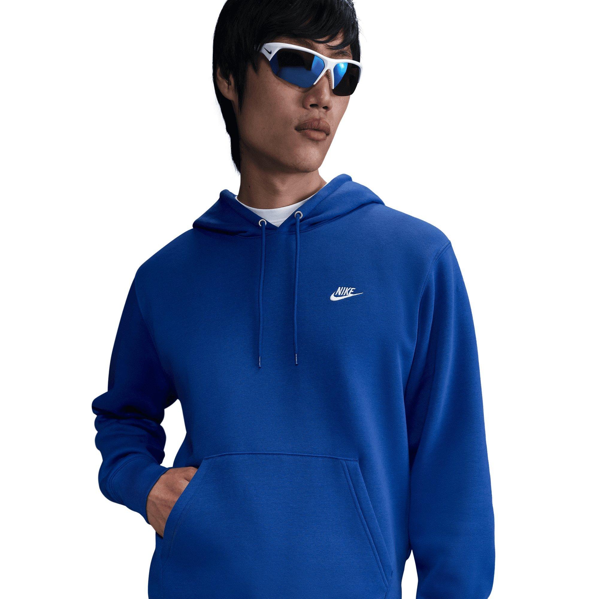 Nike Men's Club Pull-Over Fleece Hoodie - Royal - ROYAL Thumbnail View 3
