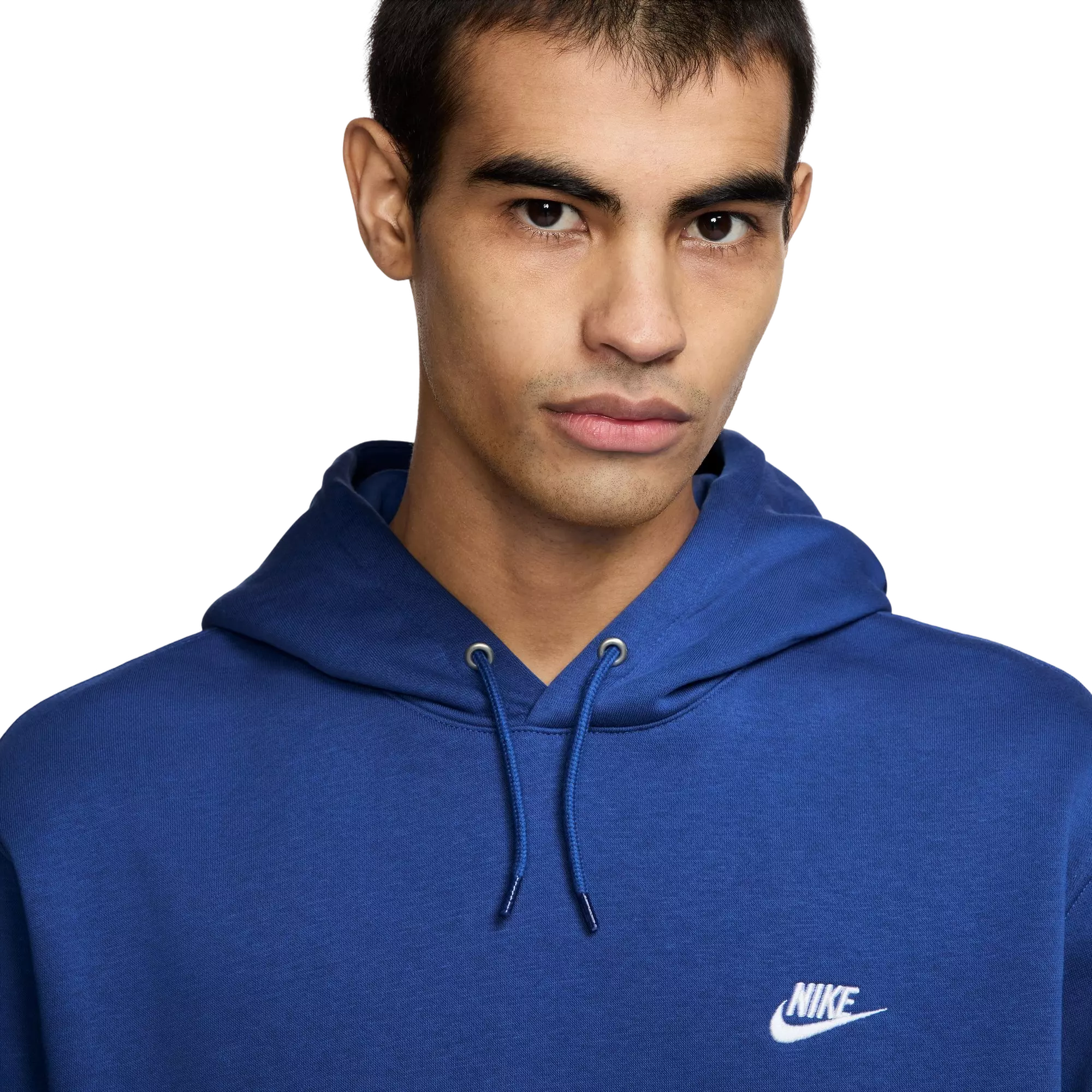 Nike Men's Club Pull-Over Fleece Hoodie-Royal - ROYAL