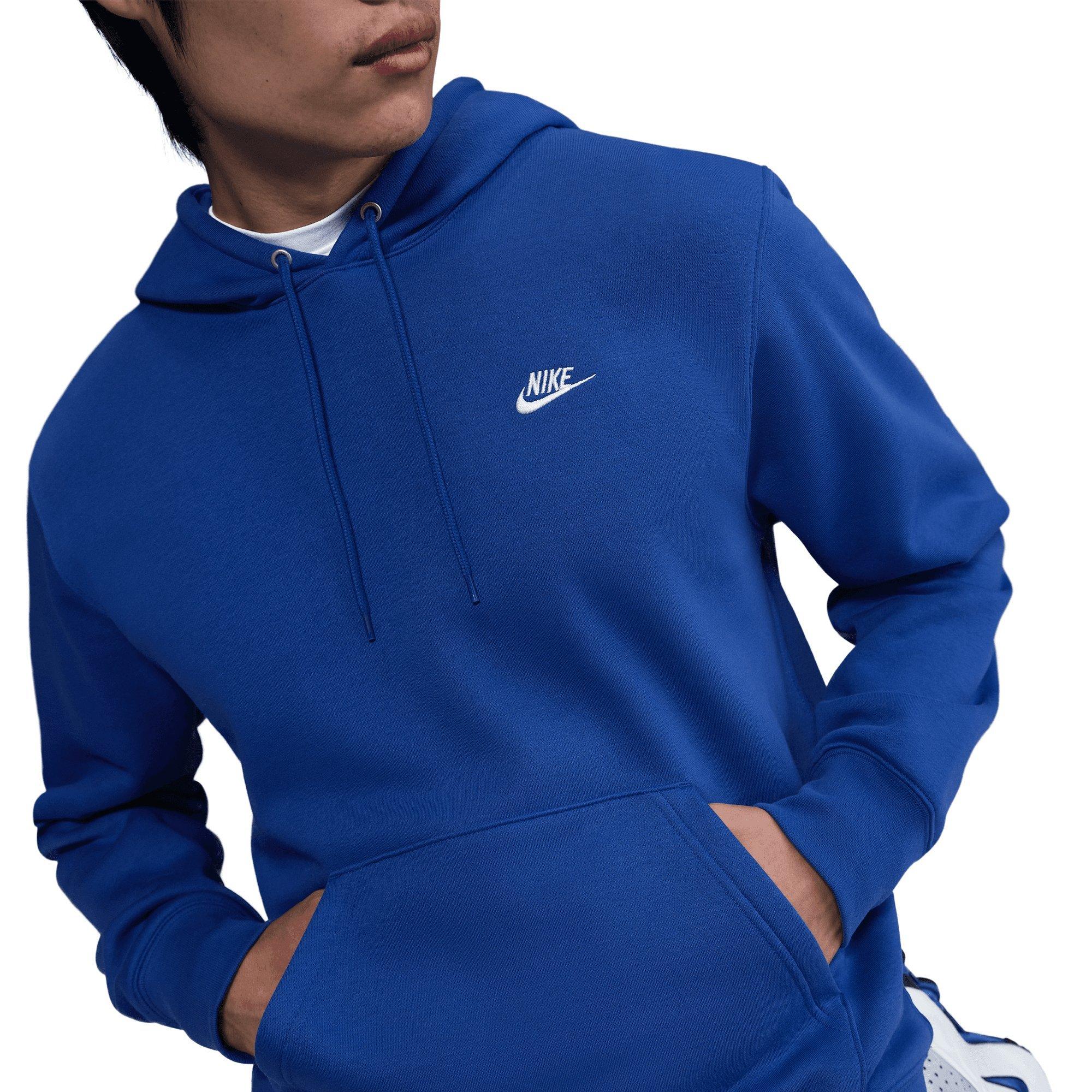 Nike Men's Club Pull-Over Fleece Hoodie-Royal - ROYAL Thumbnail View 5