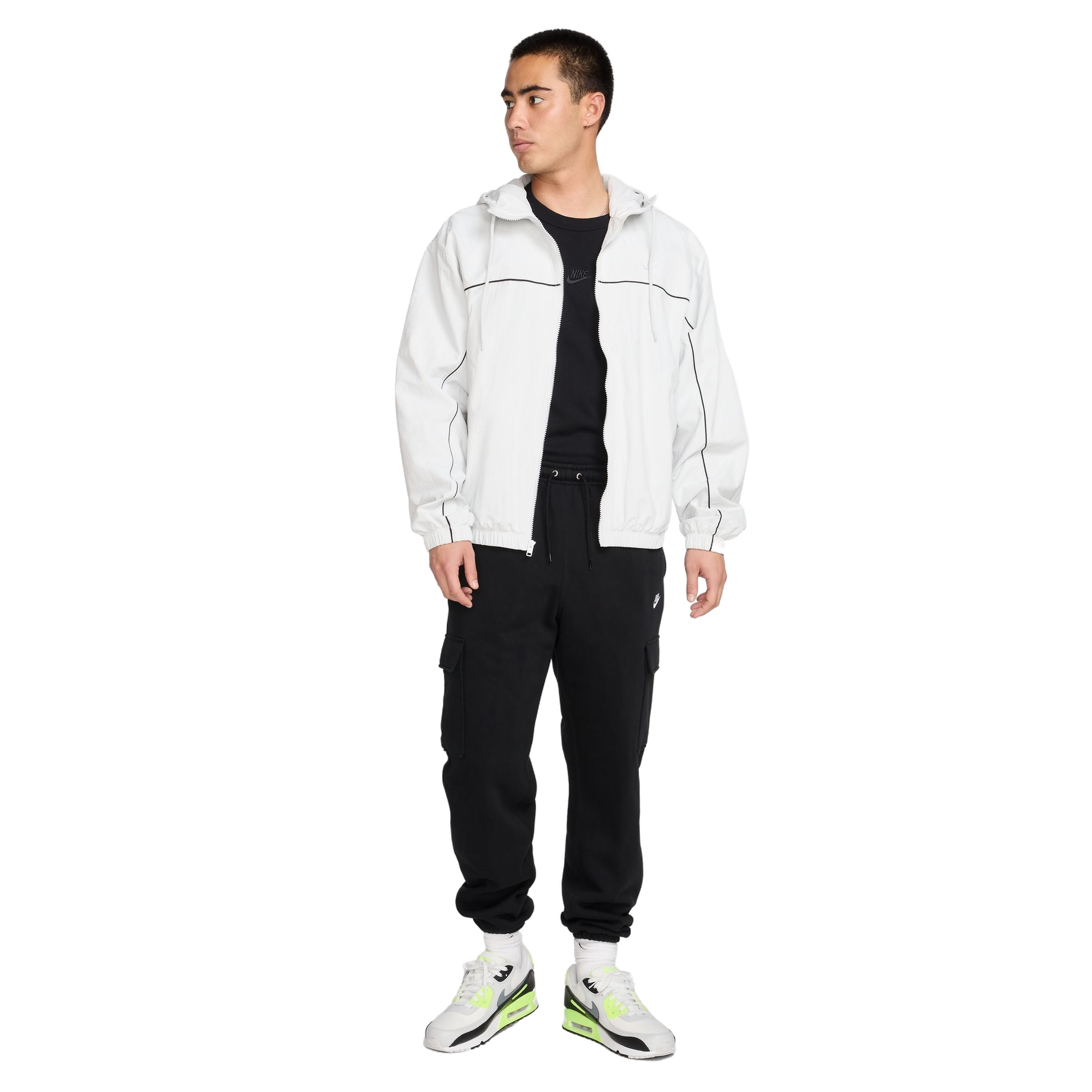 Nike Men's Club Fleece Cargo Pants - BLACK Thumbnail View 7