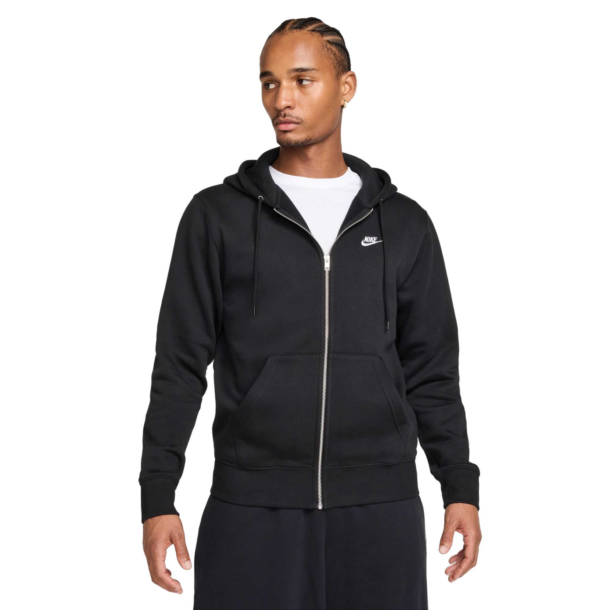 Nike Men's Club Full-Zip Fleece Jacket - BLACK Thumbnail View 1