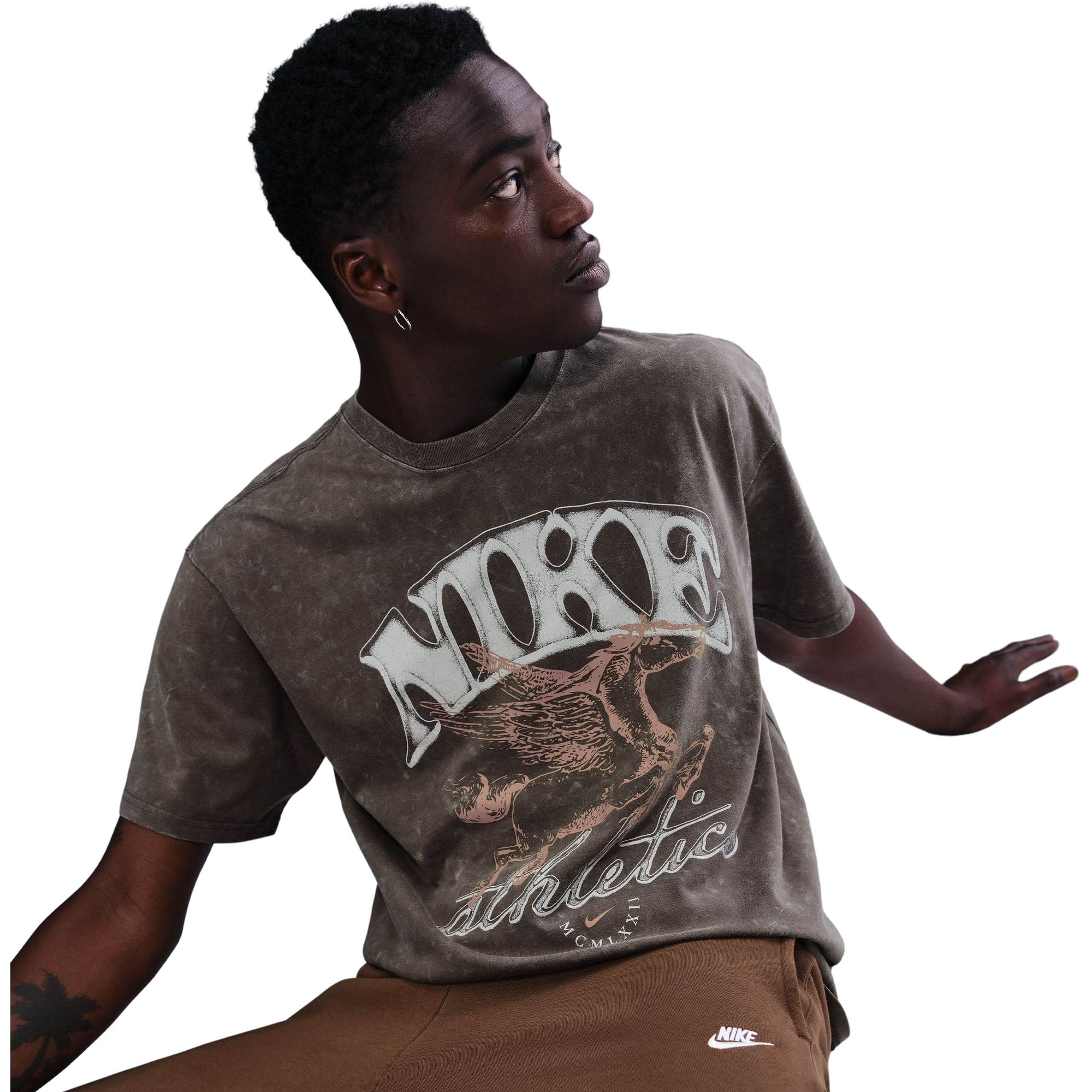 Nike Men's Sportswear Max90 Graphic Tee - Brown - BROWN Thumbnail View 5