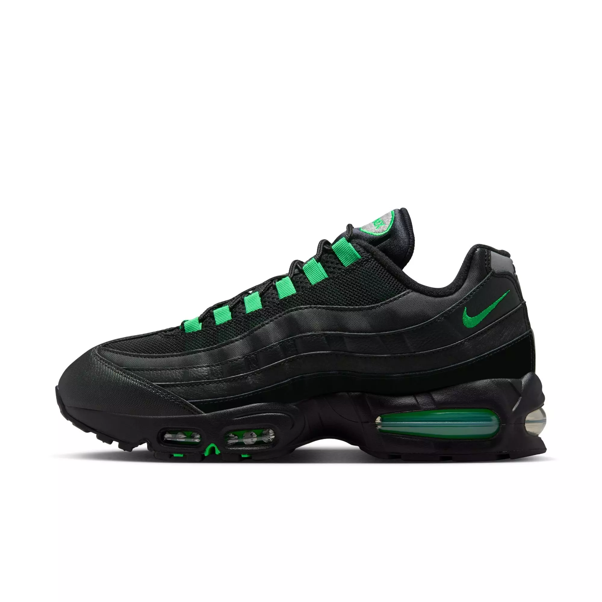 Nike Air Max 95 Big Bubble "Black/Green Shock/Pearl Grey" Men's Shoe - BLACK/GREEN