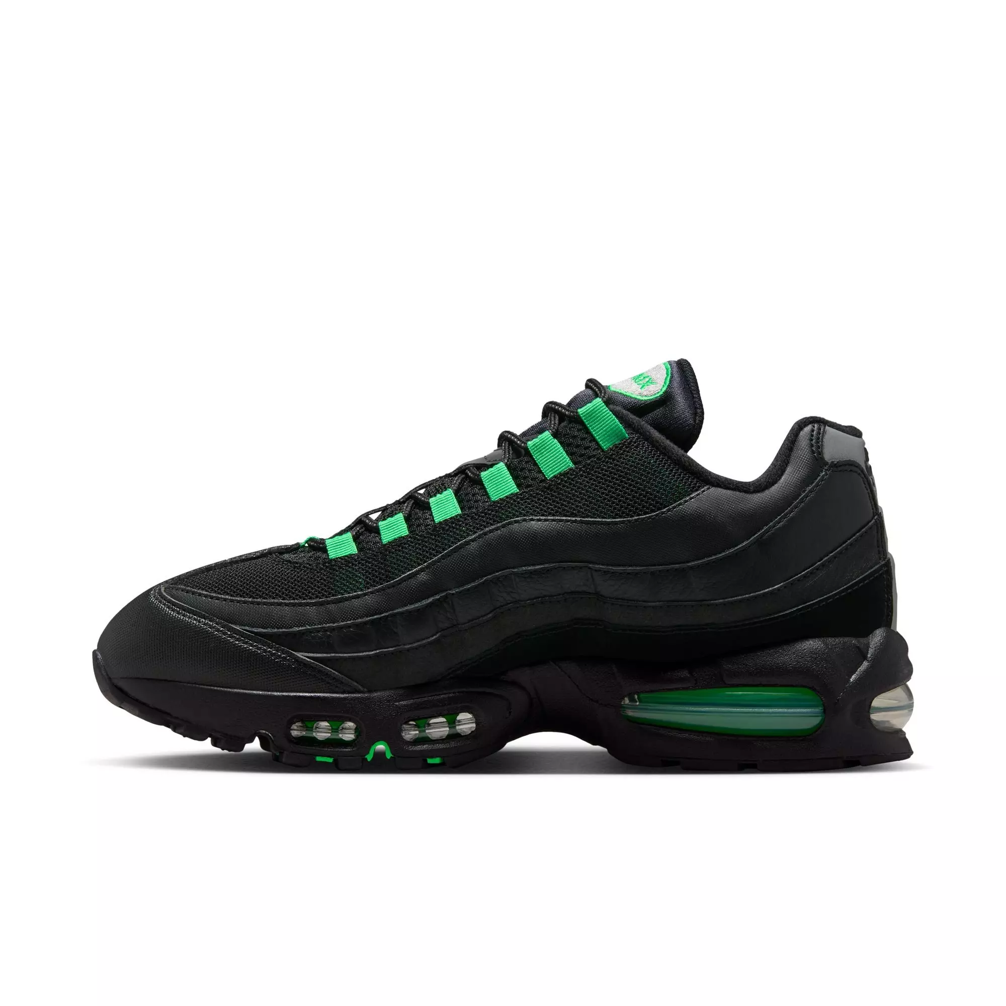 Nike Air Max 95 Big Bubble "Black/Green Shock/Pearl Grey" Men's Shoe - BLACK/GREEN