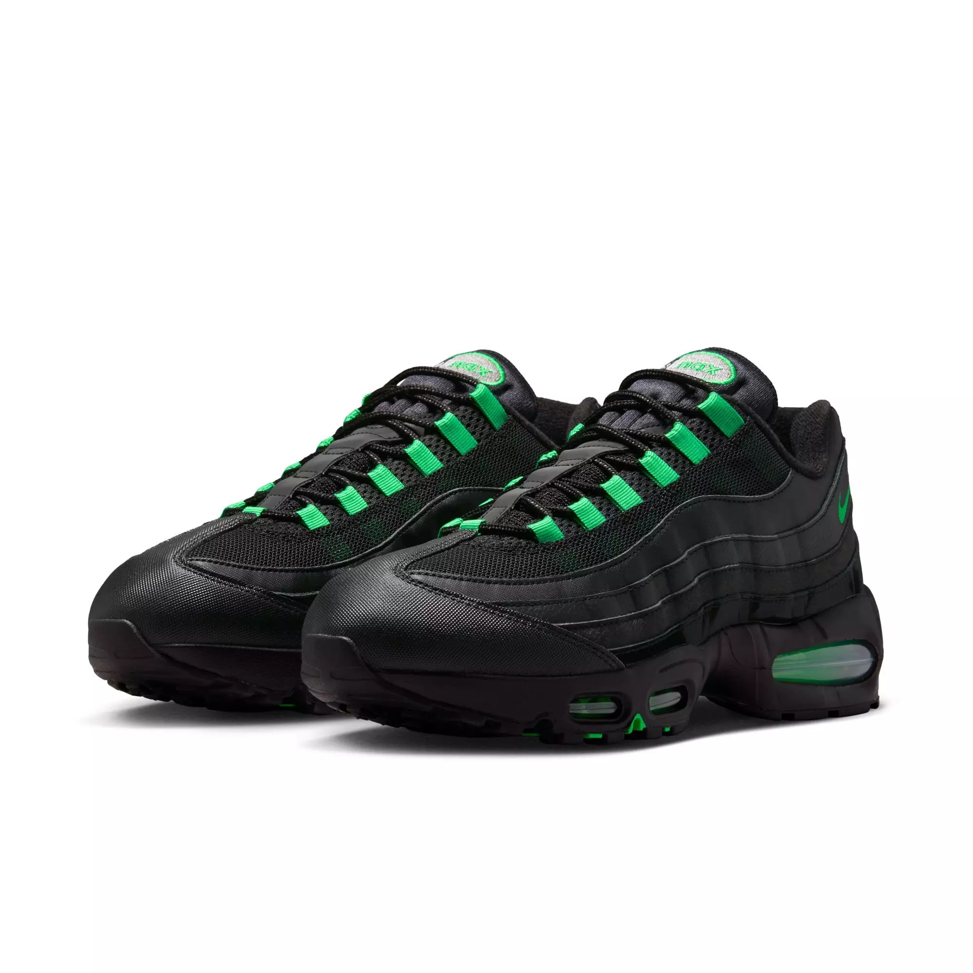 Nike Air Max 95 Big Bubble "Black/Green Shock/Pearl Grey" Men's Shoe - BLACK/GREEN