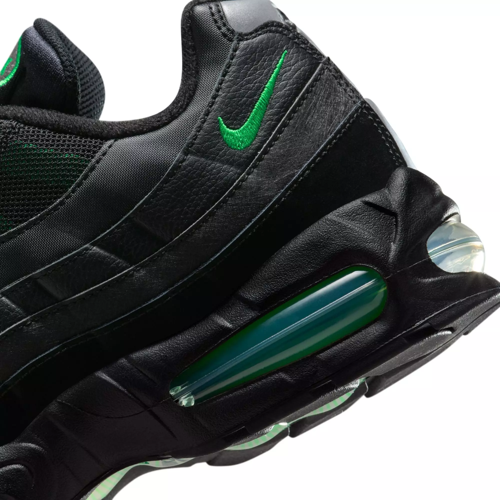 Nike Air Max 95 Big Bubble "Black/Green Shock/Pearl Grey" Men's Shoe - BLACK/GREEN