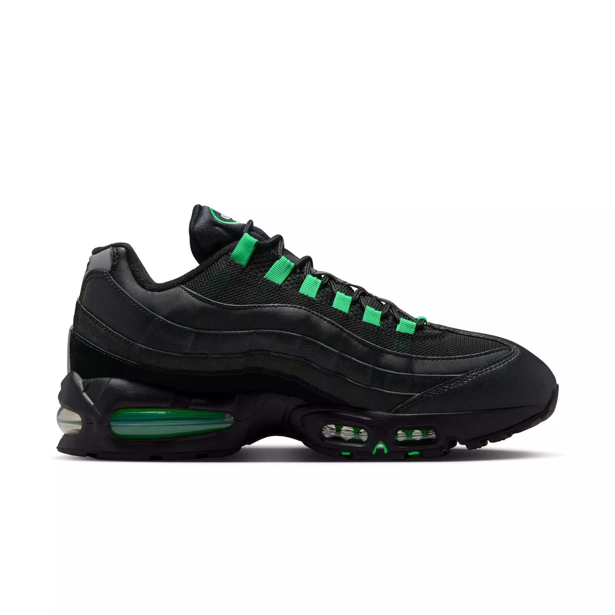 Nike Air Max 95 Big Bubble "Black/Green Shock/Pearl Grey" Men's Shoe - BLACK/GREEN