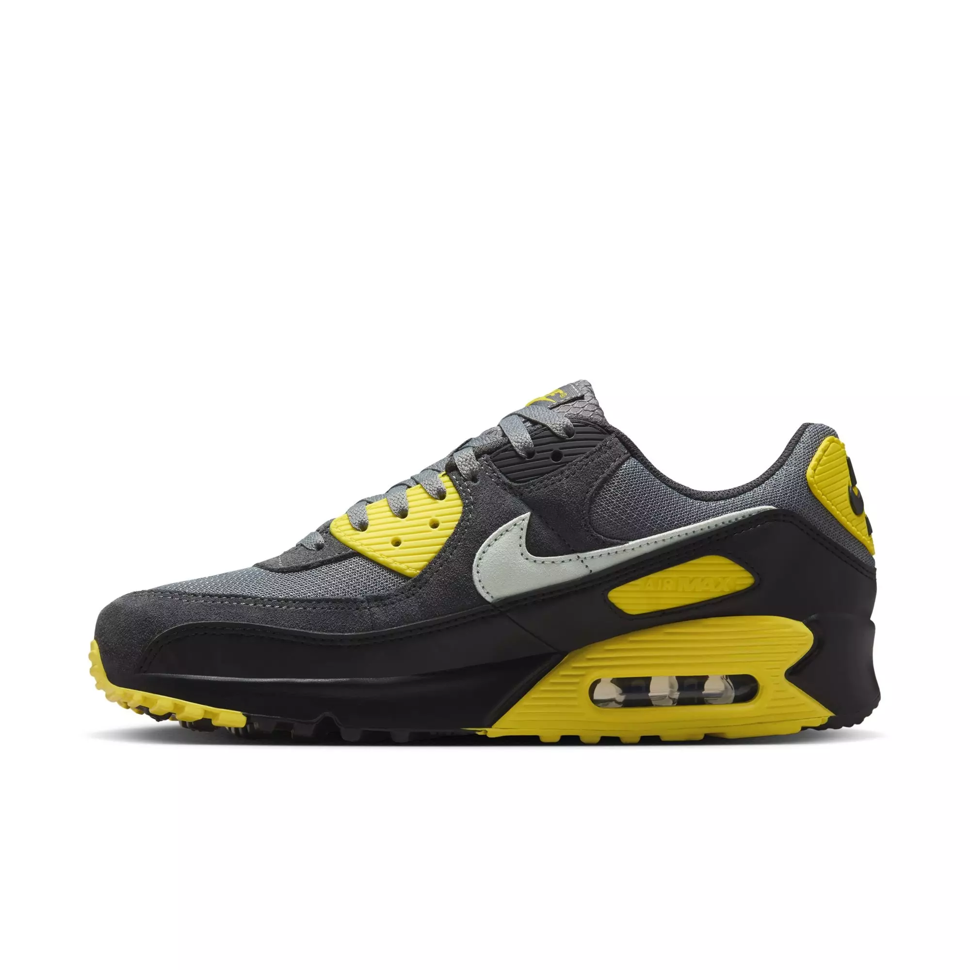 Nike Air Max 90 "Smoke Grey/Light Silver/Lightening" Men's Shoe - GREY/YELLOW