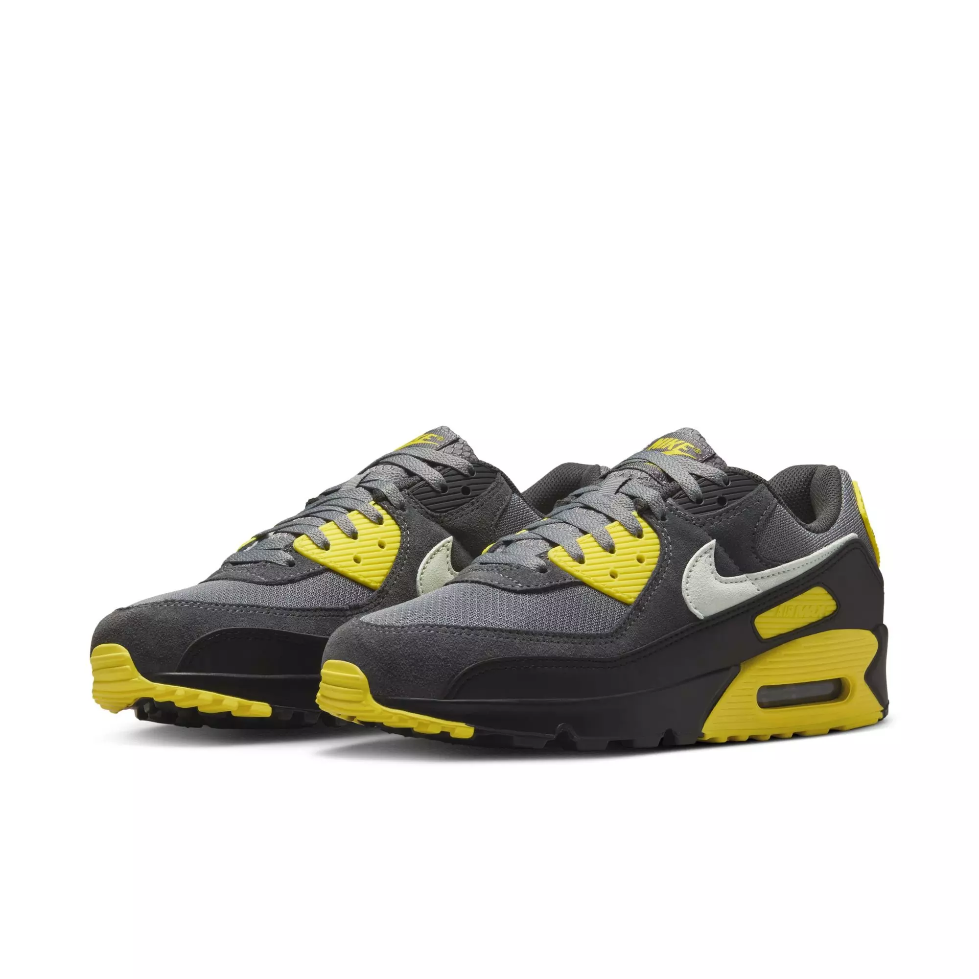 Nike Air Max 90 "Smoke Grey/Light Silver/Lightening" Men's Shoe - GREY/YELLOW