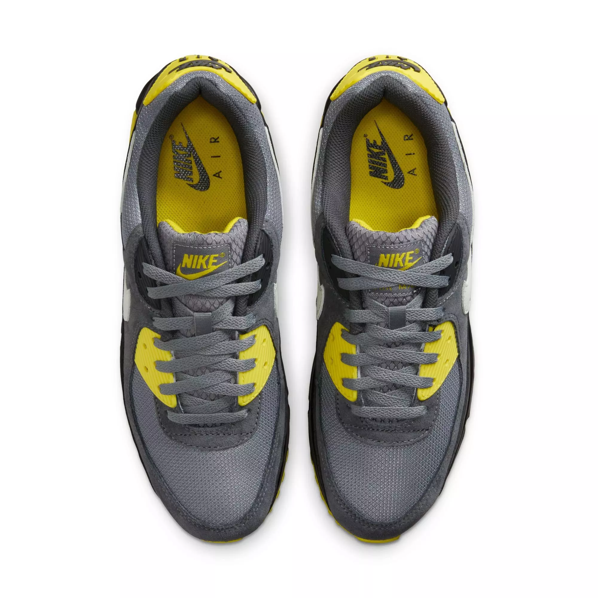 Nike Air Max 90 "Smoke Grey/Light Silver/Lightening" Men's Shoe - GREY/YELLOW