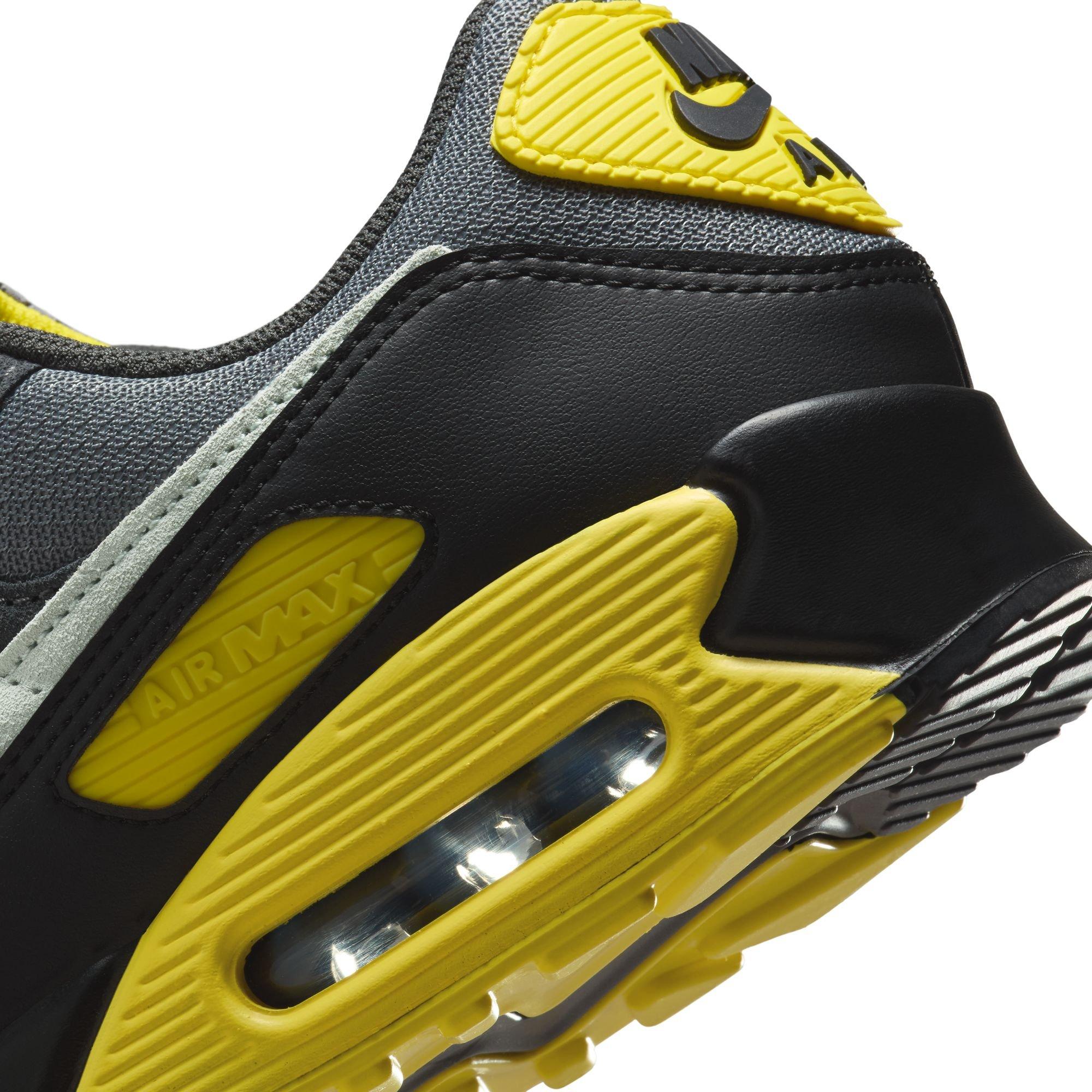 Nike Air Max 90 "Smoke Grey/Light Silver/Lightening" Men's Shoe - GREY/YELLOW Thumbnail View 10