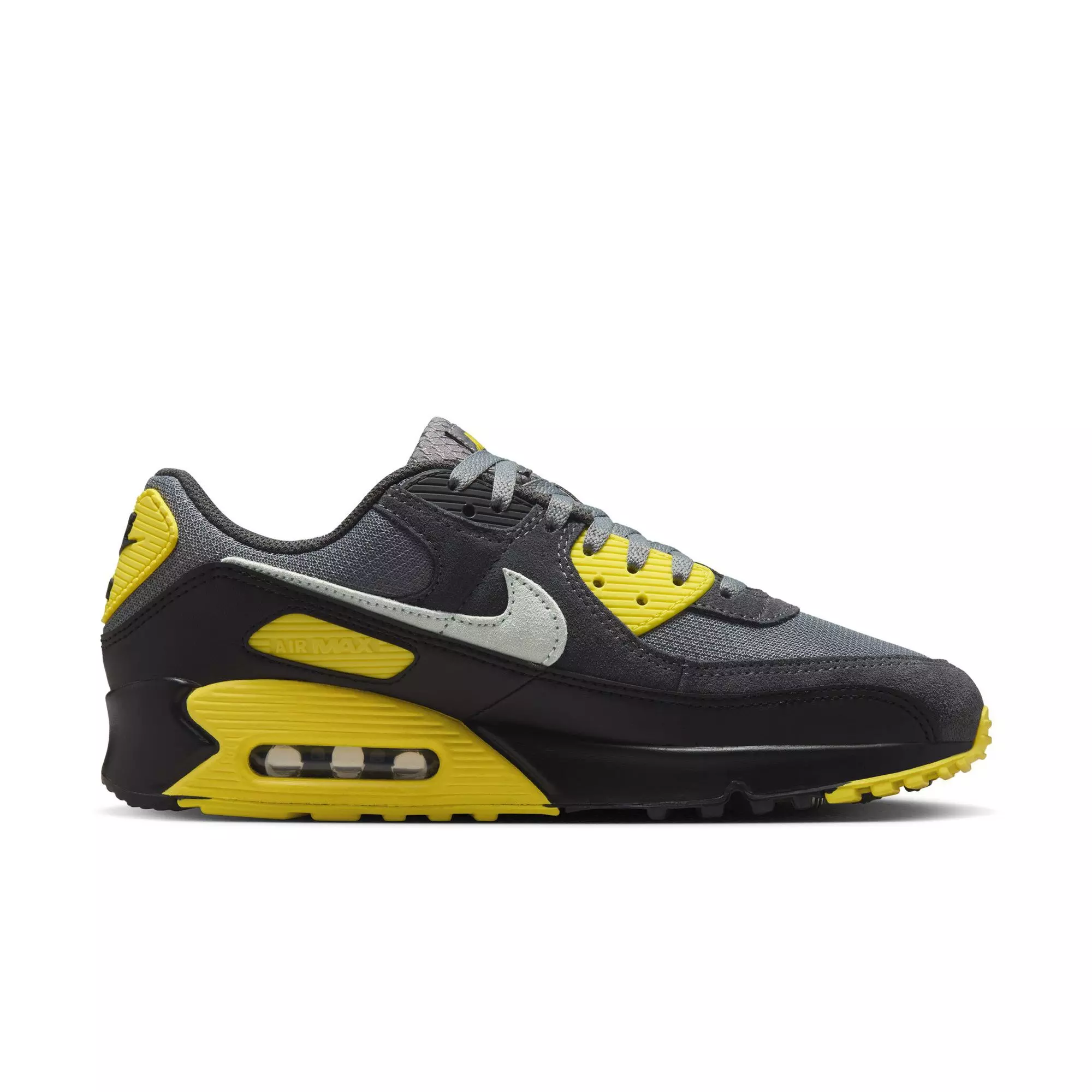 Nike Air Max 90 "Smoke Grey/Light Silver/Lightening" Men's Shoe - GREY/YELLOW