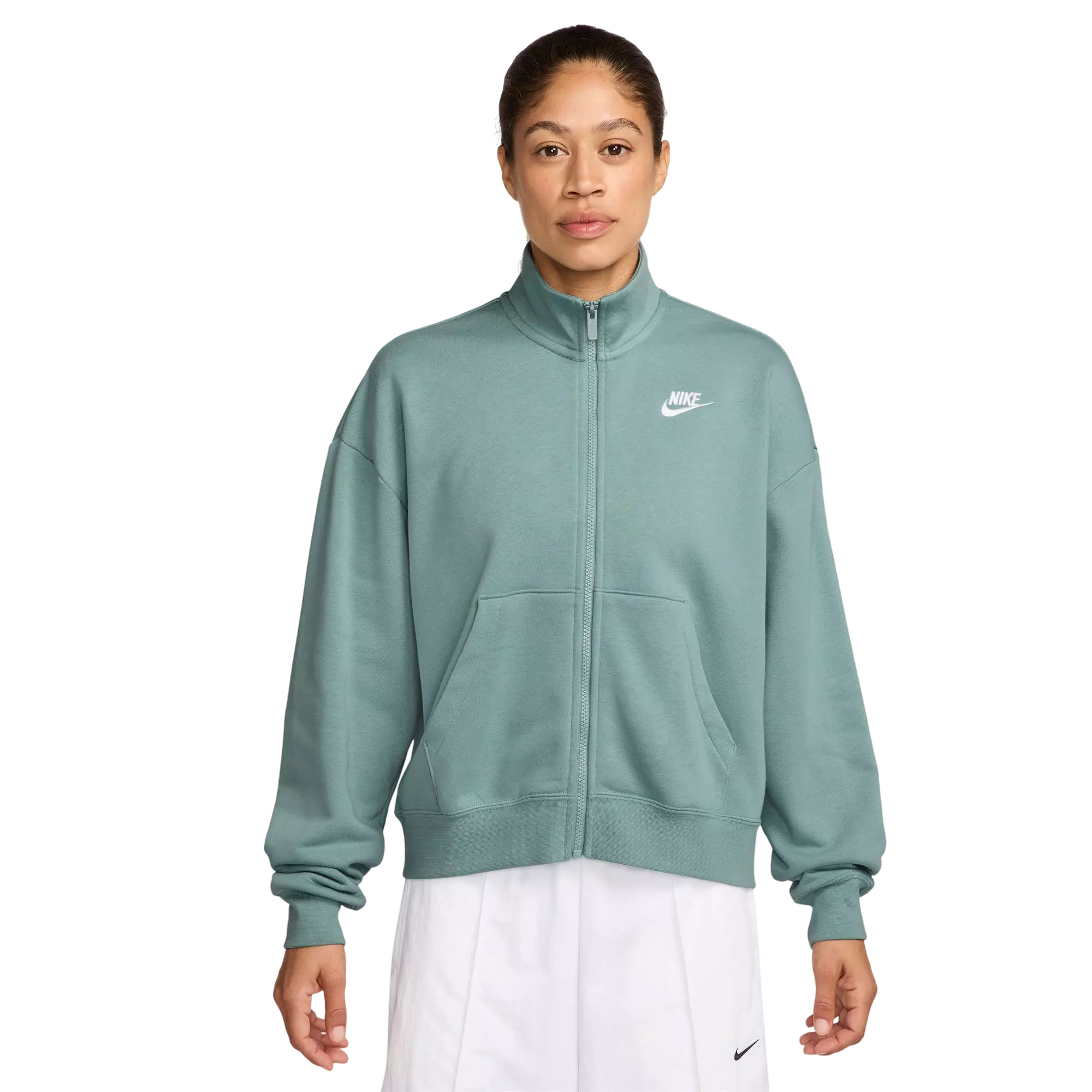 Nike Women's Sportswear Club Fleece Loose Track Jacket - LT GREEN