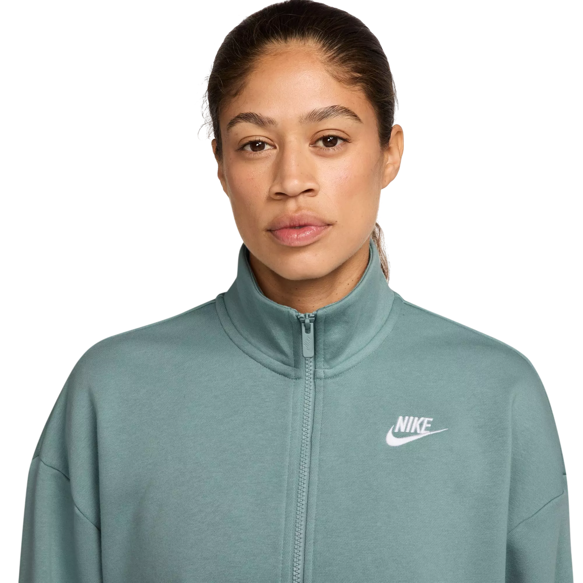 Nike Women's Sportswear Club Fleece Loose Track Jacket - LT GREEN