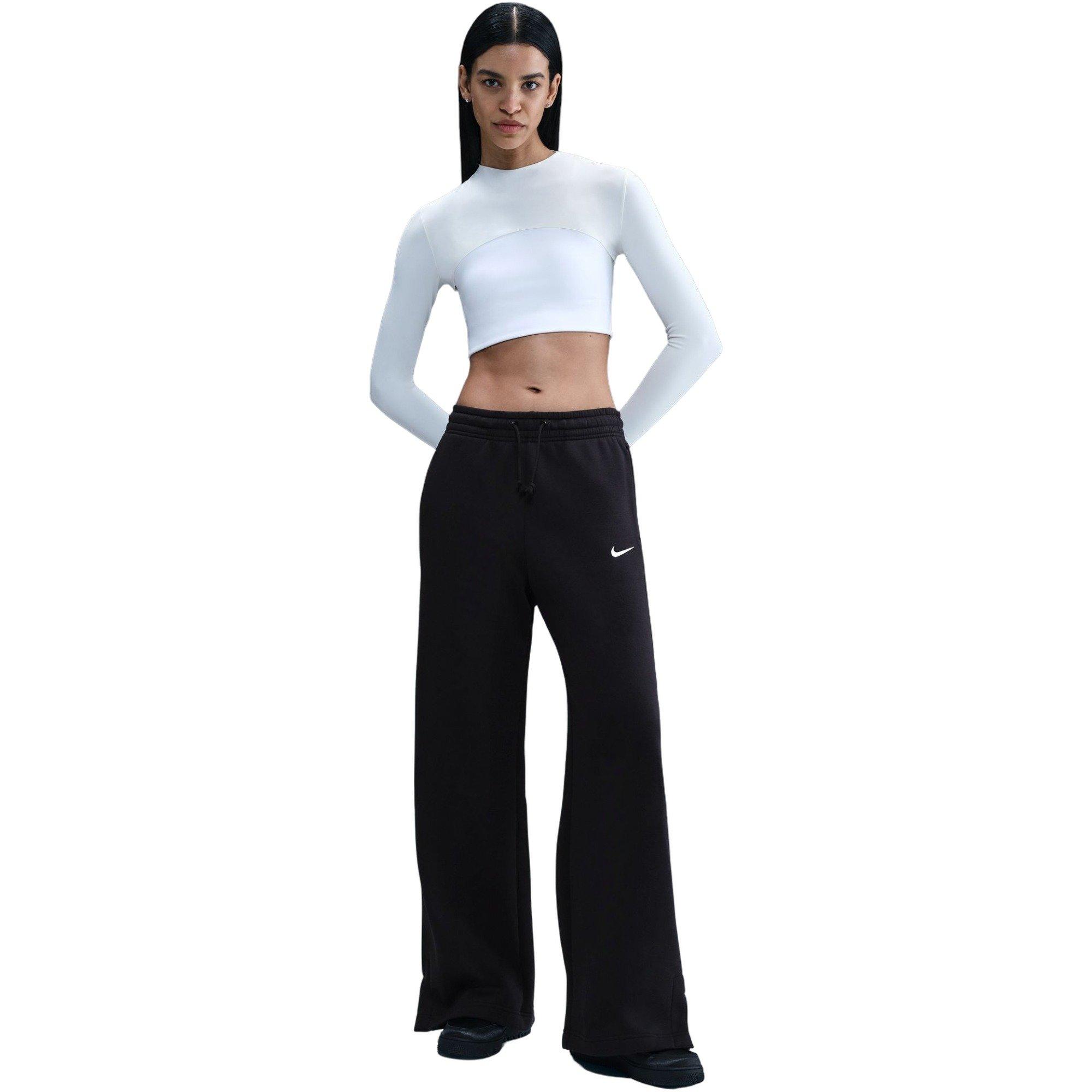 Nike Women's Sportswear Phoenix Fleece High-Waisted Pants-Black - BLACK Thumbnail View 3