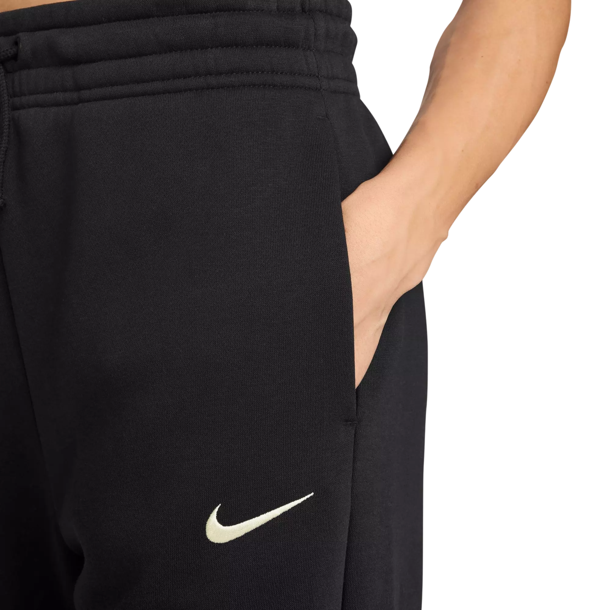 Nike Women's Sportswear Phoenix Fleece High-Waisted Pants-Black - BLACK