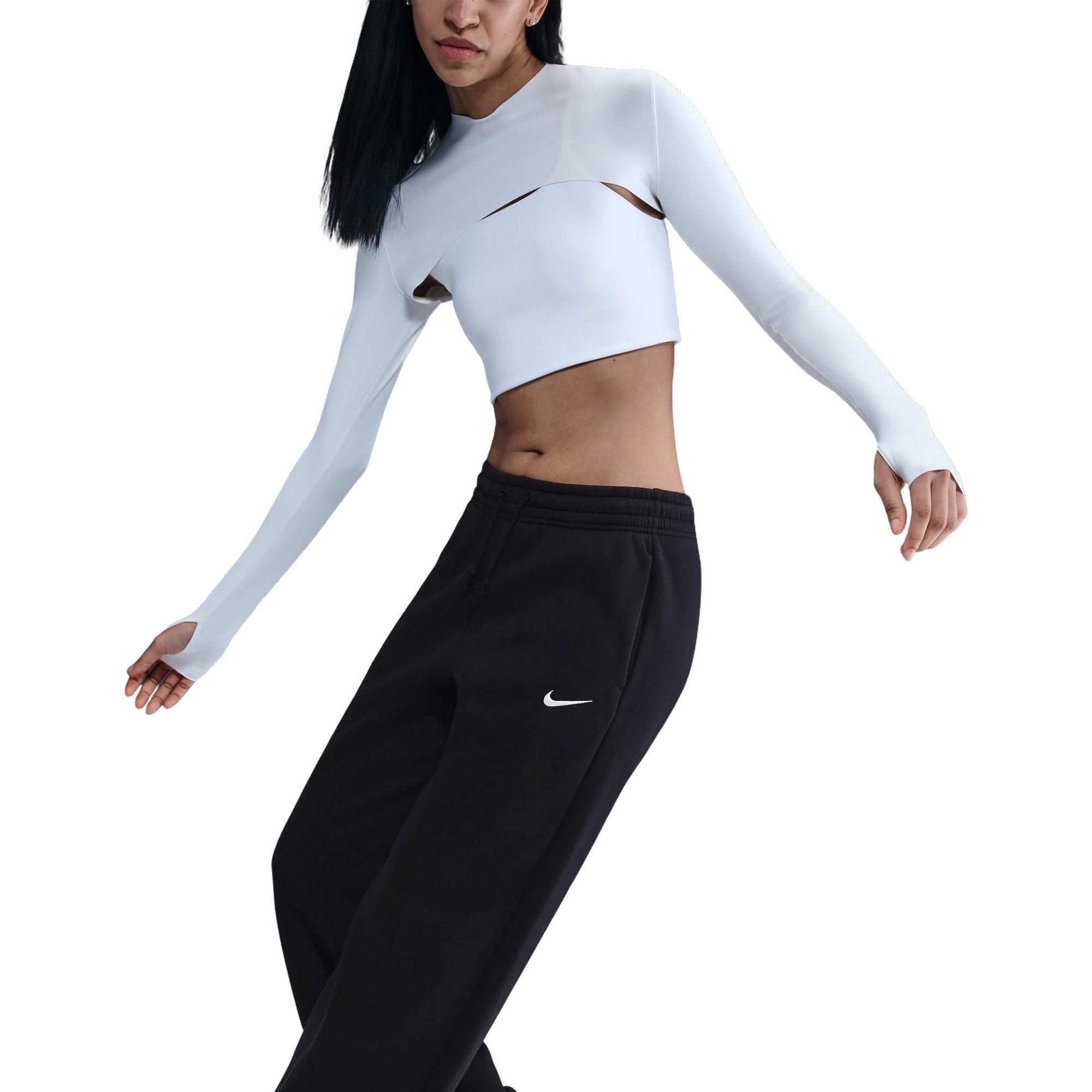 Nike Women's Sportswear Phoenix Fleece High-Waisted Pants-Black - BLACK Thumbnail View 8