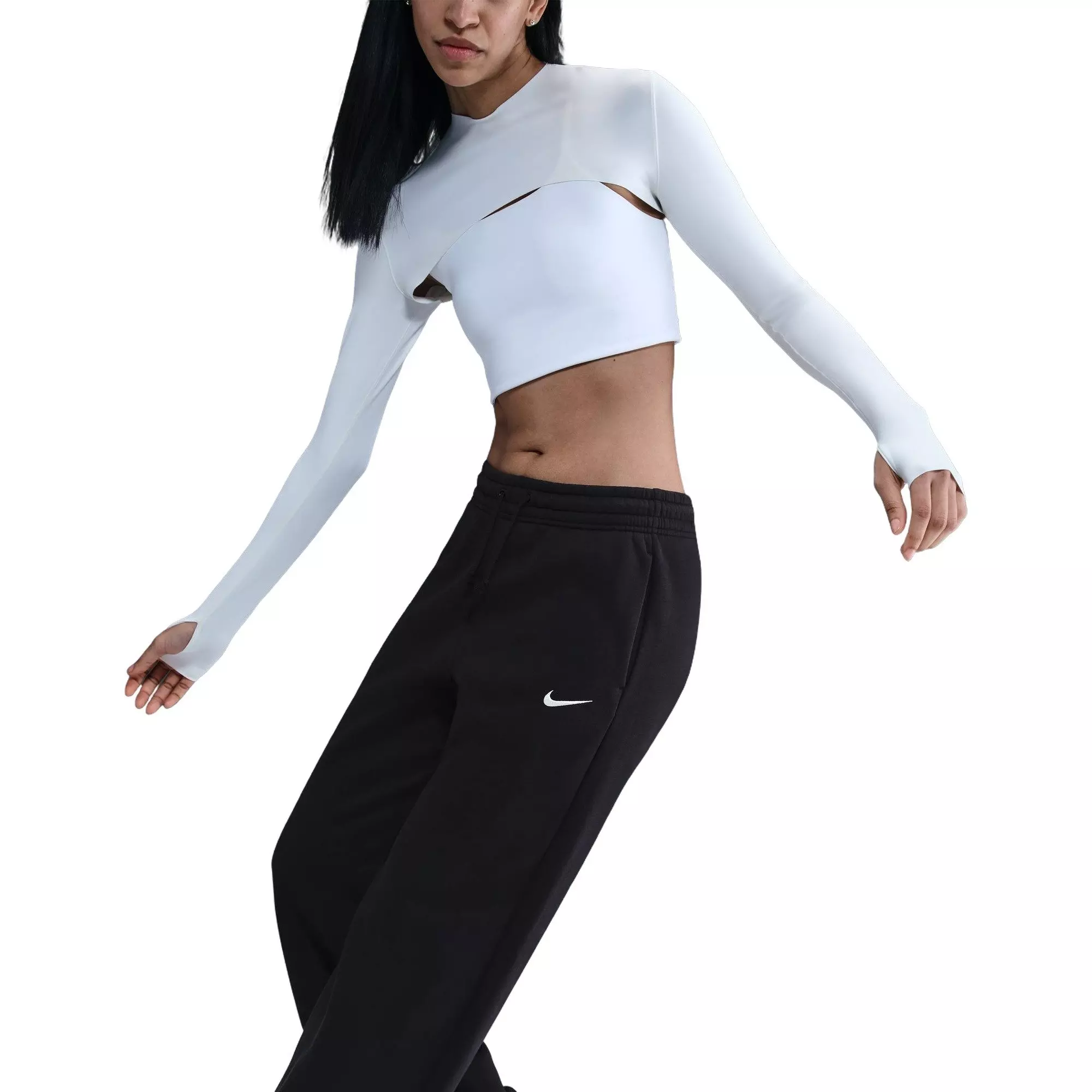 Nike Women's Sportswear Phoenix Fleece High-Waisted Pants-Black - BLACK