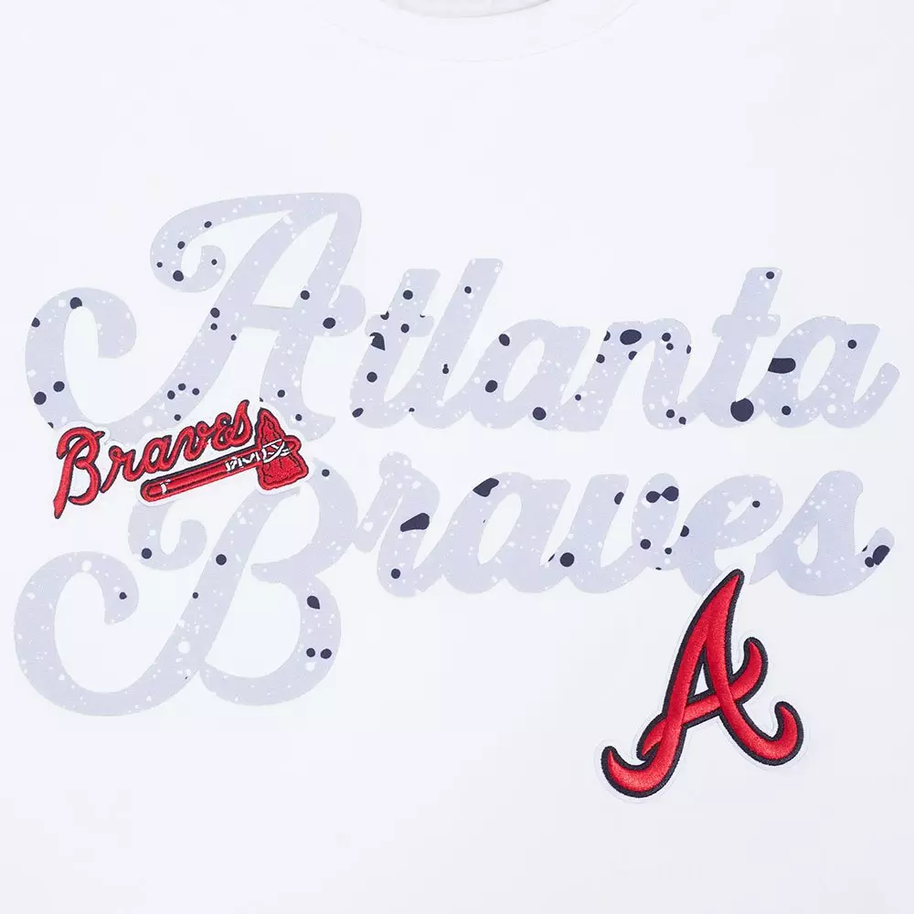 Pro Standard Atlanta Braves White Cement Short Sleeve Tee-White - WHITE
