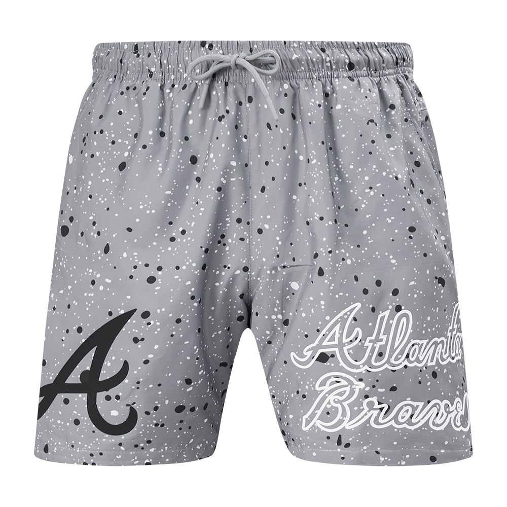 Pro Standard Atlanta Braves White Cement Shorts-Grey - GREY Thumbnail View 1