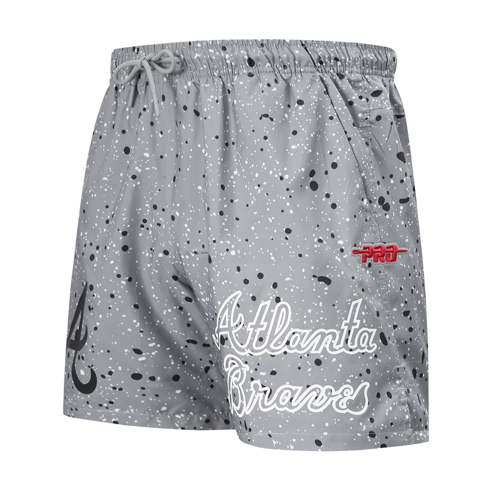 Pro Standard Atlanta Braves White Cement Shorts-Grey - GREY Thumbnail View 3