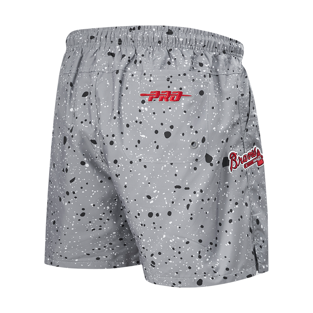 Pro Standard Atlanta Braves White Cement Shorts-Grey - GREY Thumbnail View 4