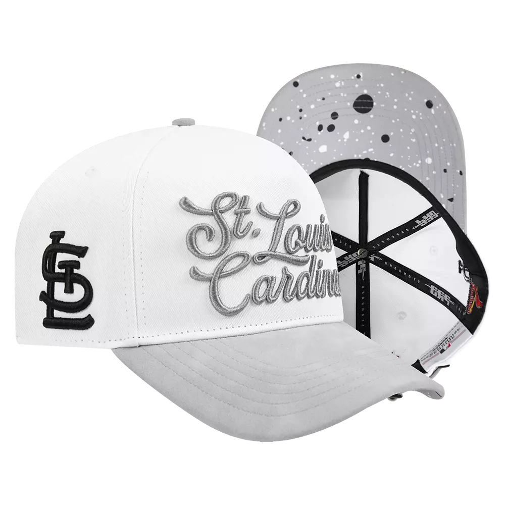 Pro Standard St. Louis Cardinals White Cement Adjustable Hat-White/Grey - WHITE/GREY